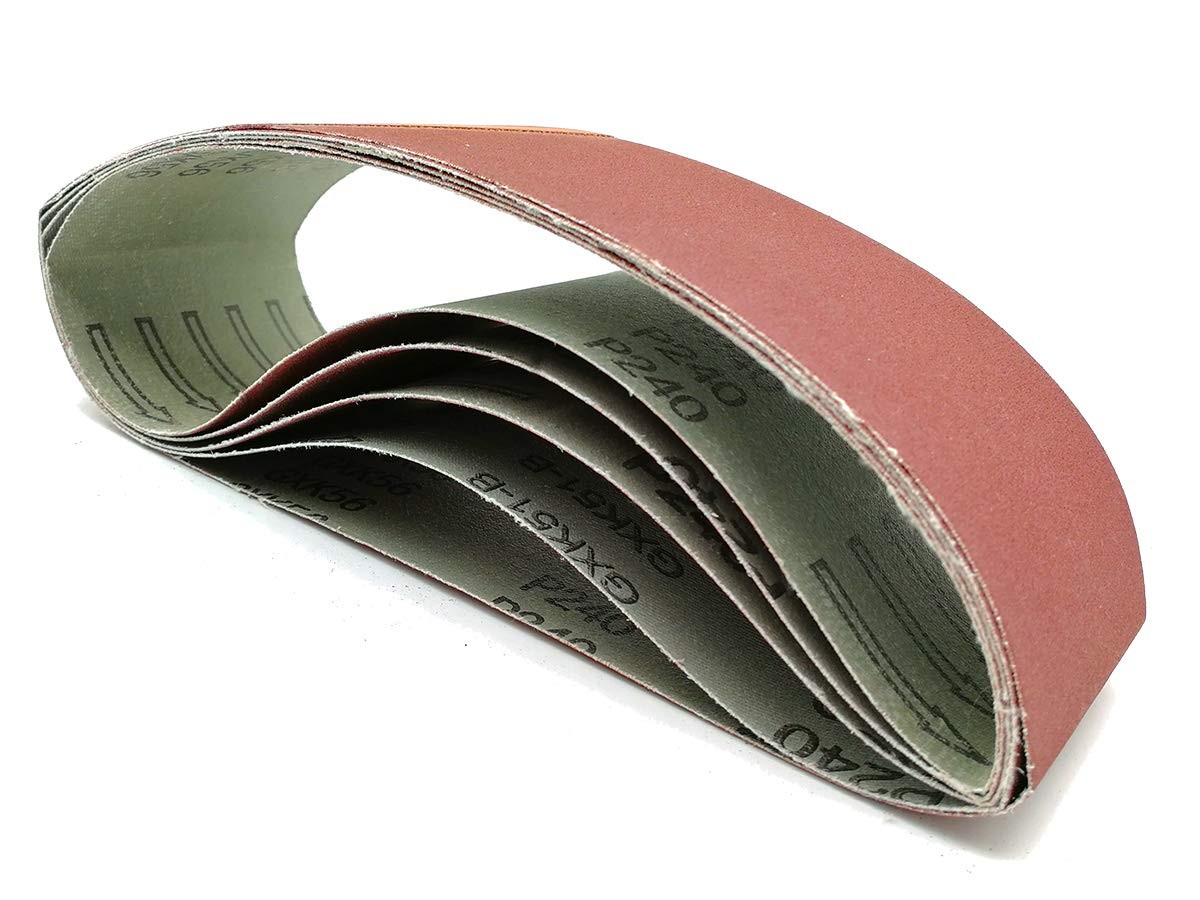 5 Pack 3×21″ Sanding Belts, 320/400/600/800/1000 Grits, Aluminum Oxide, Sander