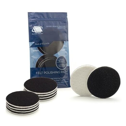 3 inch (75mm) Pack of 10 Felt Polishing Pads for Polishing Glass, 3 inch x 10
