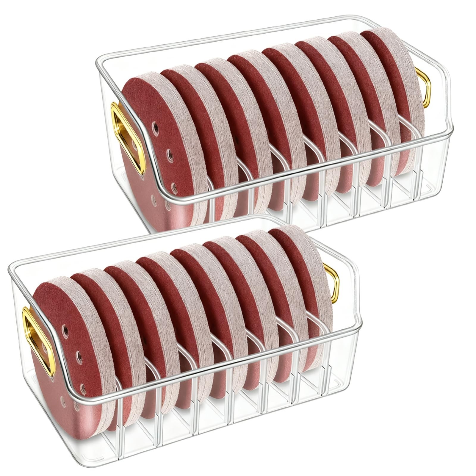 5″ Sanding Discs Storage Bins – 8 Slot Organizer for Sandpaper, Woodworking Tool