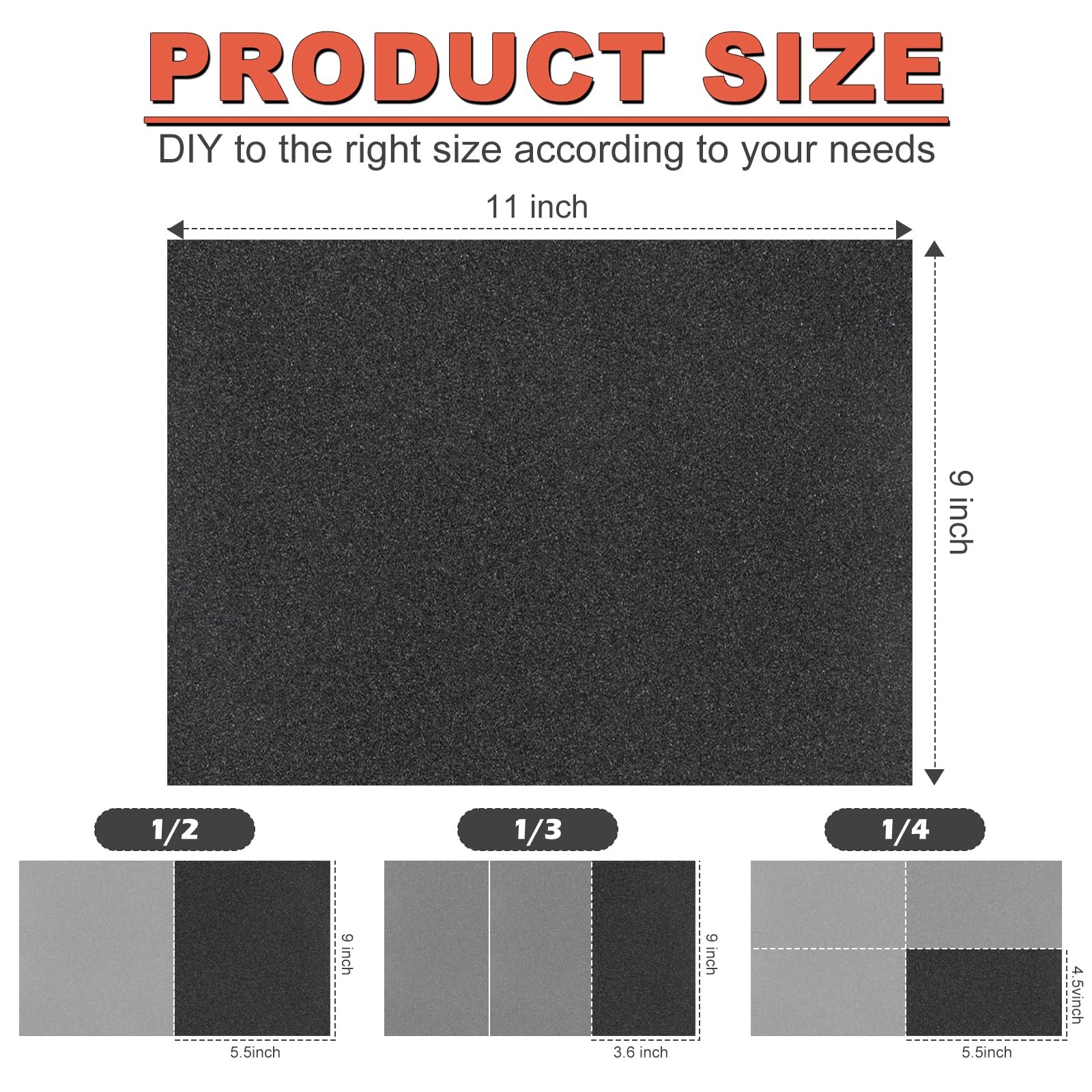 BMOTL Sandpaper Sheets 9×11 Assortment：12Pcs Wet Dry Silicon 9*11”, Grey
