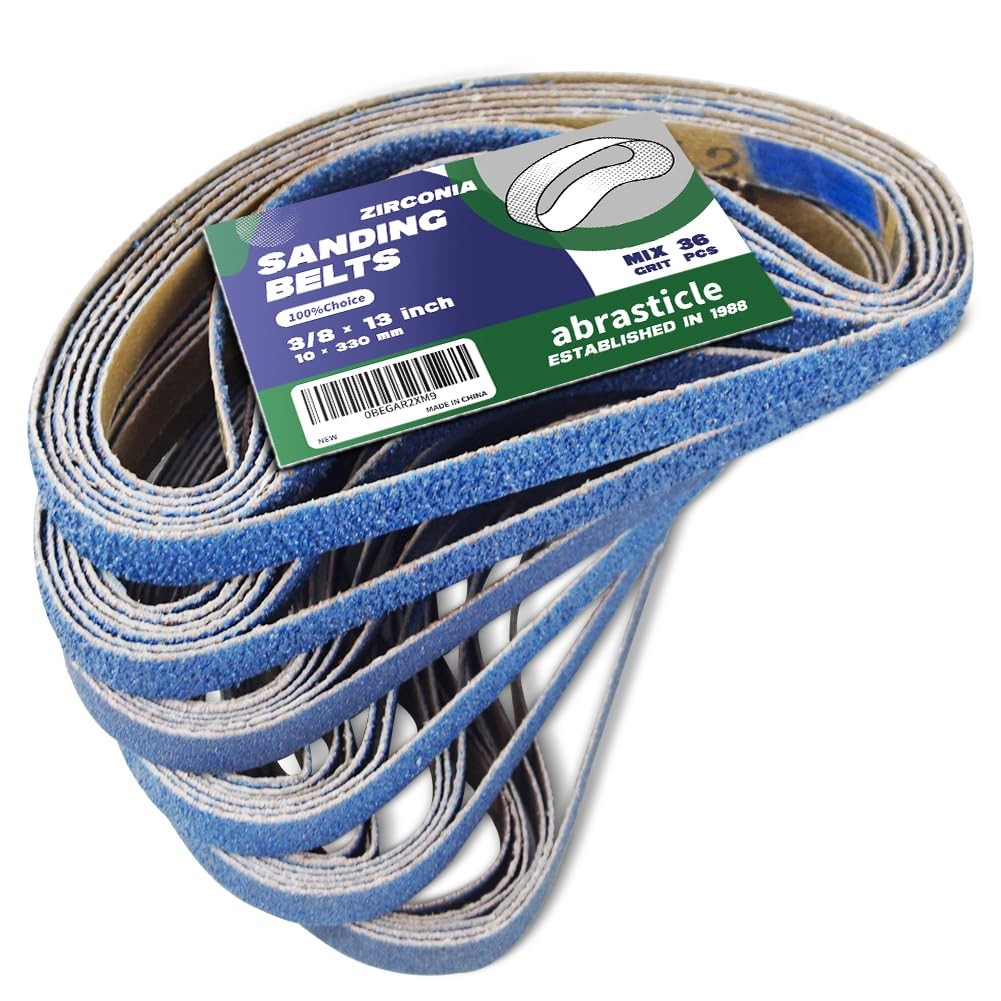3/8″ x 13″ Zirconia Sanding Belts for Metal, 3/8 x 13 Inch Zirconia Metal Gri…