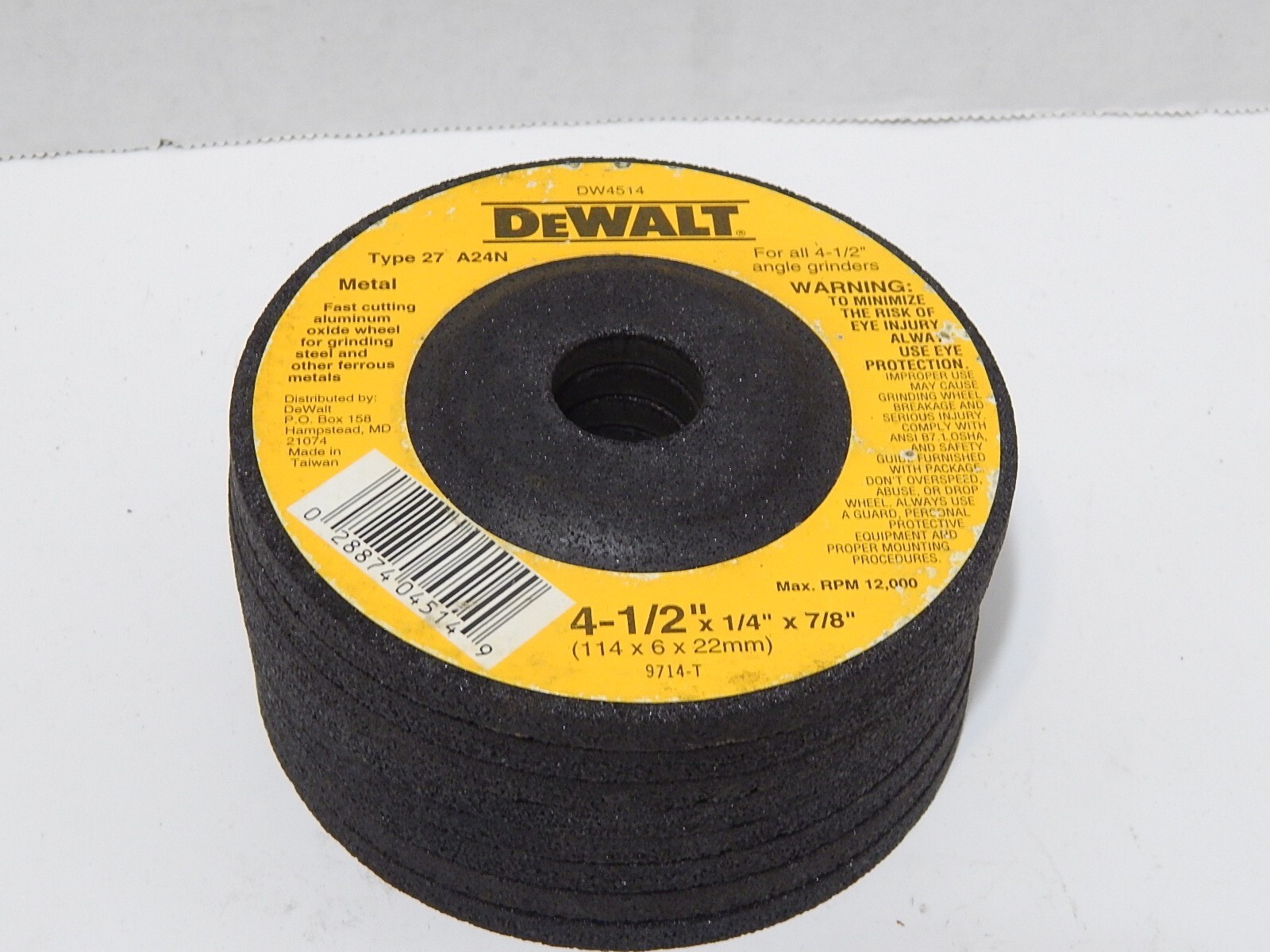 DEWALT DW4514 4-1/2 X 1/4 X7/8 QUAN-8