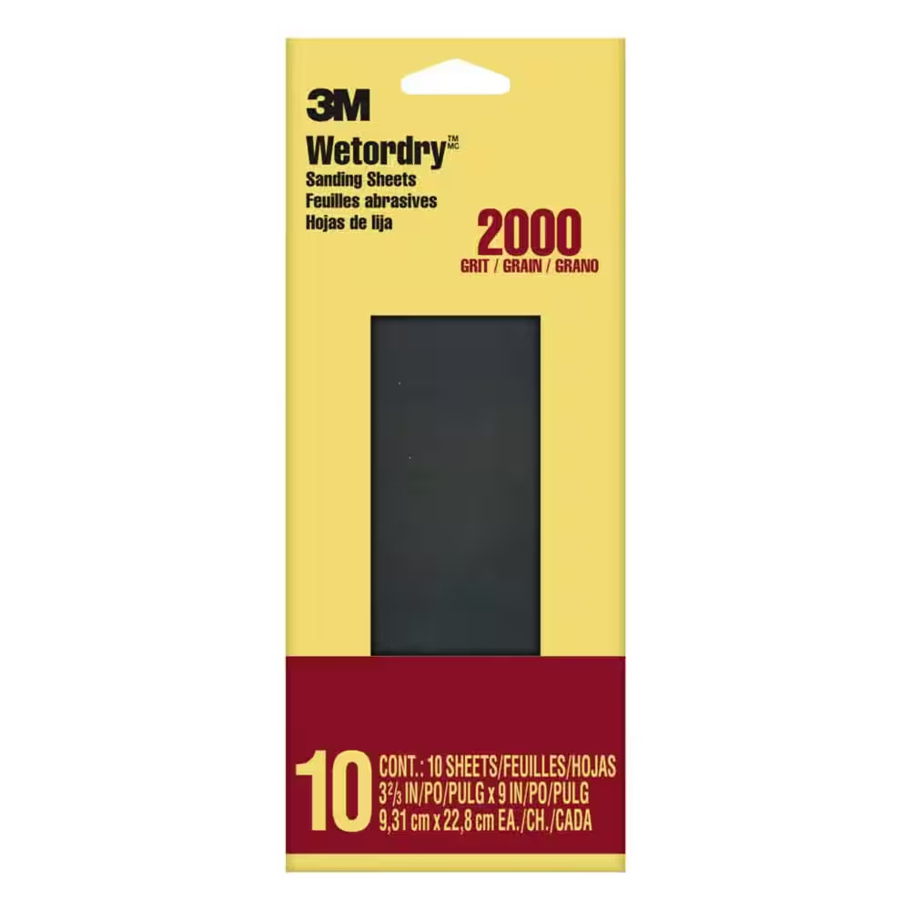 3-2/3 In. X 9 In. 2000 Grit Sandpaper (10 Sheets-pack) | Paper Carbide