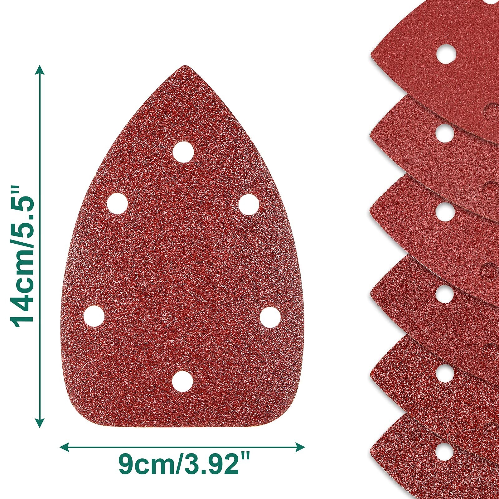 60PCS Triangular Sandpaper Assorted Grits 60/80/100/120/180/240 for Wood Sander