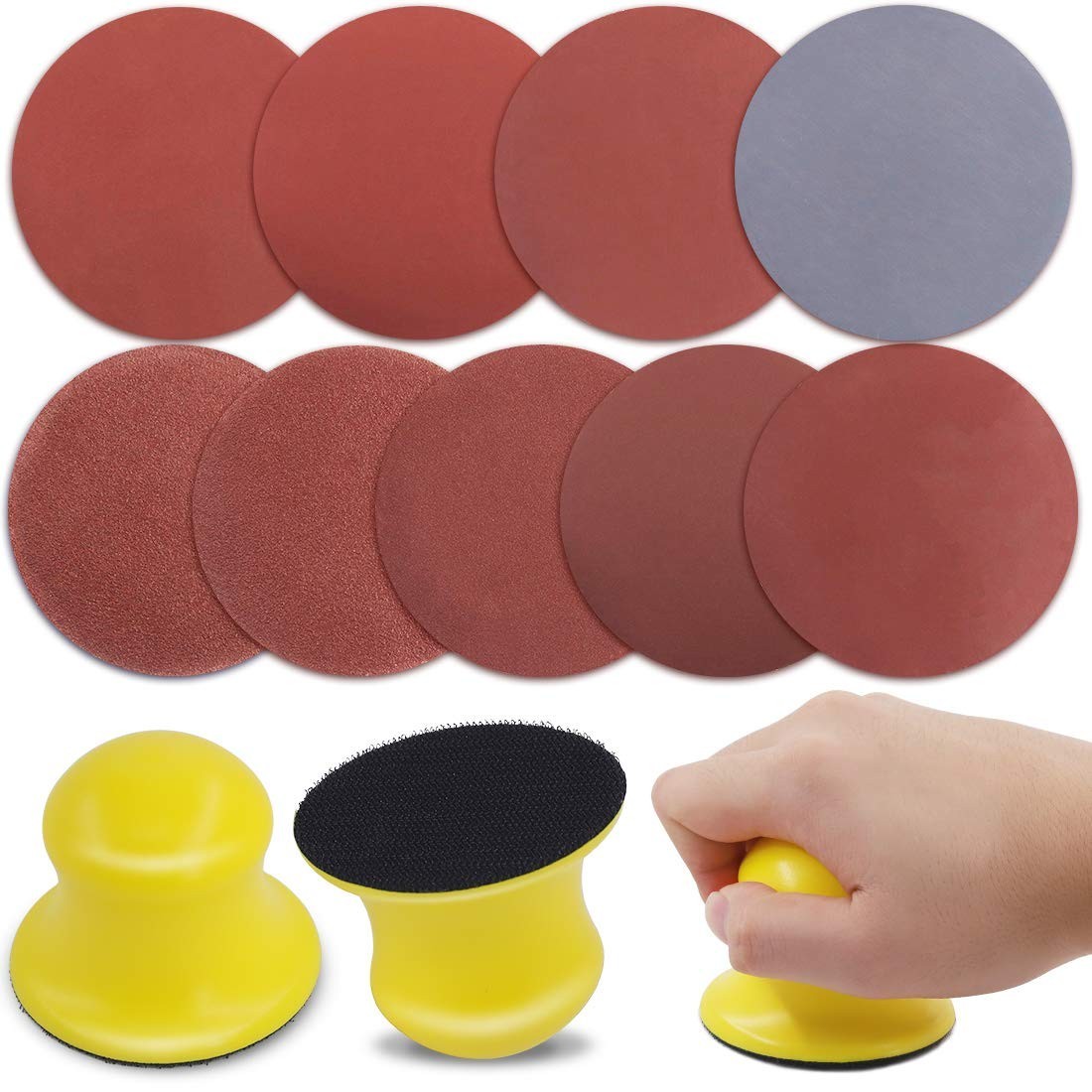 92Pcs 3″ Hook and Loop Sanding Pads & Discs Set for Woodworking & Crafting