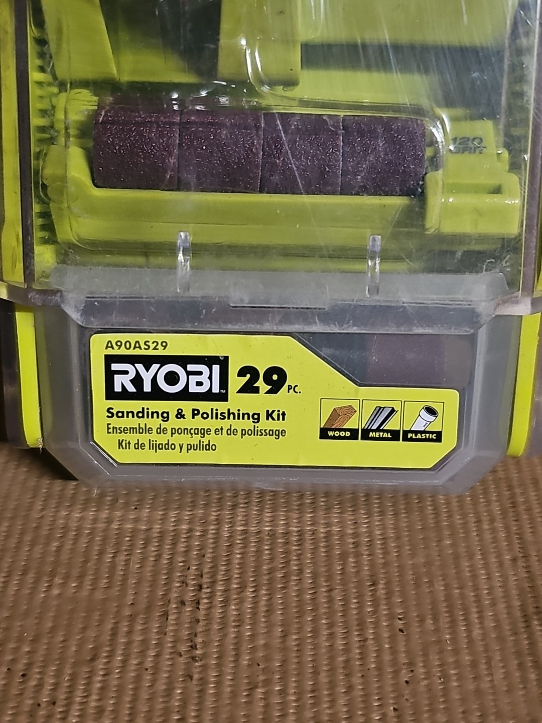 Ryobi 29 pc Sanding and Polishing Kit Wood Metal Plastic A90AS29 NEW NIB
