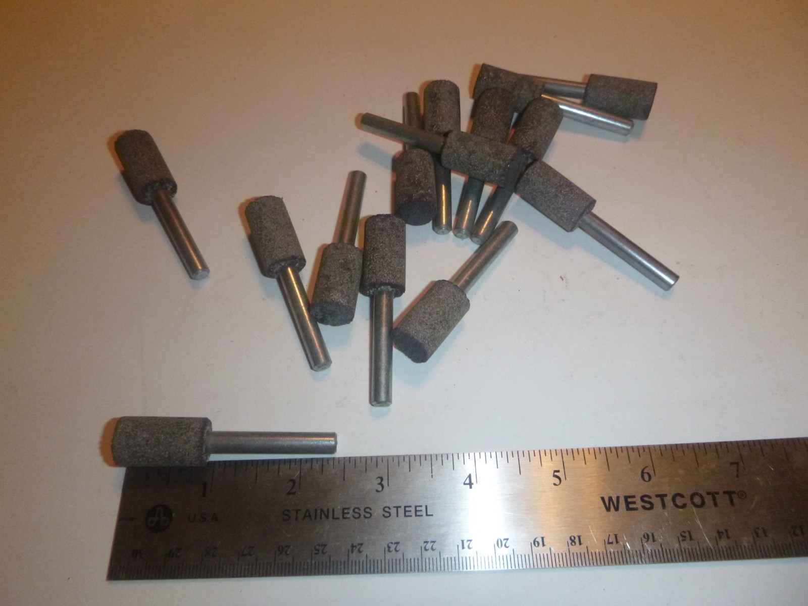 Abrasive Mounted Stone 1/4″ Shank 3/8″ Cylindrical Grinding Head-15 pc