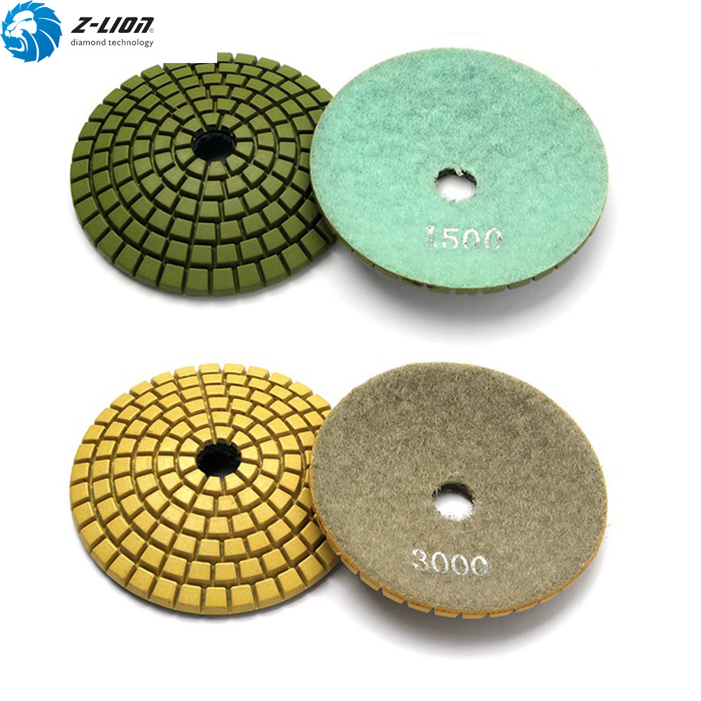 Z-lion 7Pcs 3″ Diamond Convex Polishing Pad Grit 50 Granite Polishing Kit