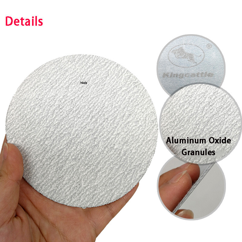 5″ Inch 125mm White Sanding Disc Dry Use Hook & Loop Sandpaper 60#、80#-1000 Grit