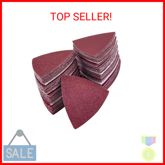 AUSTOR 100 Pieces Triangle Sanding Pads Triangular Sandpaper Sanding Sheets Fit