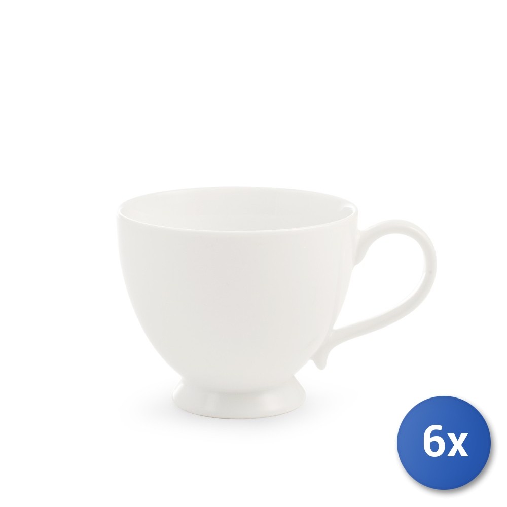 6x Royal Norfolk Jumbo Cup in White Porcelain 430cc