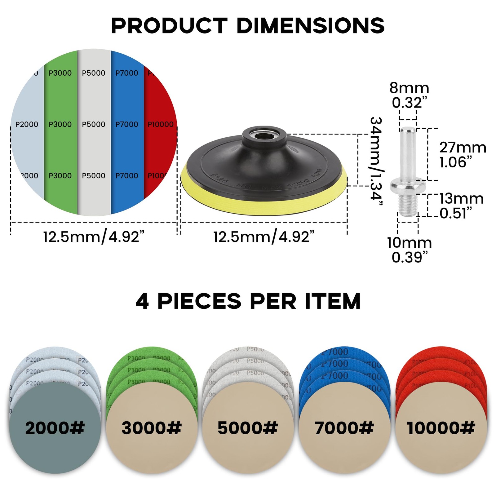 20 PCS Water Grit Sandpaper 2000/3000/5000/7000/10000 with one 5-inch Backing…