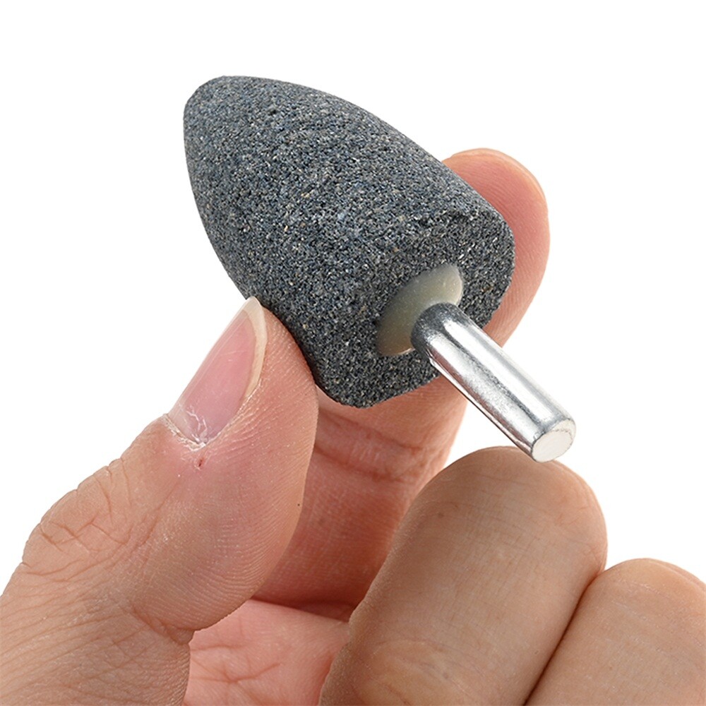 10PC Cone Shape Grinding Stones25mm Aluminium Oxide Fit Electric Rotary Tool