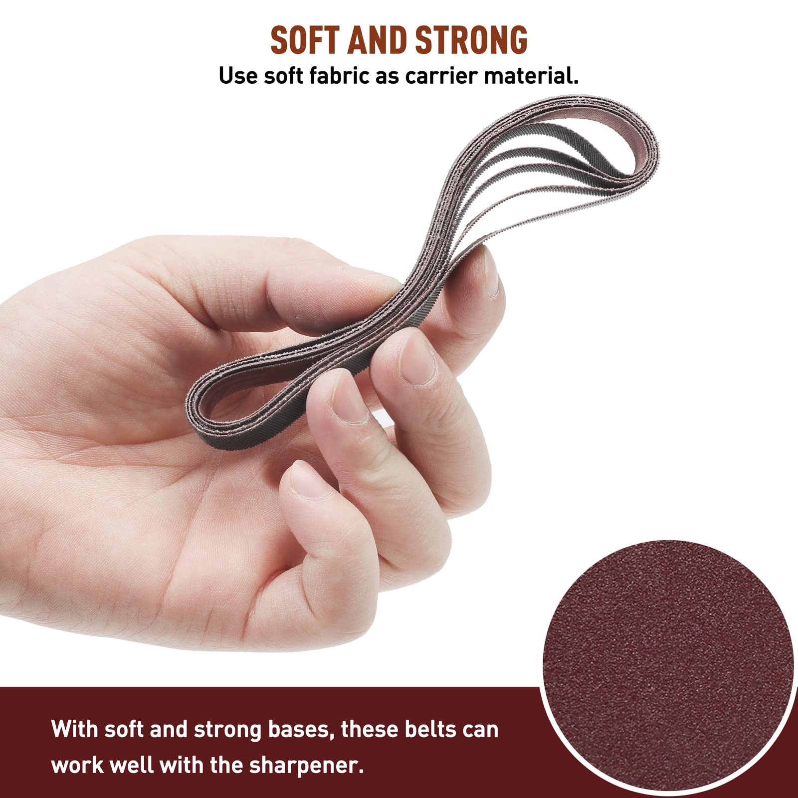 45 Pcs 1/2″ x 12″ Replacement Sharpening Belt Kit for Official Work Sharp Knife