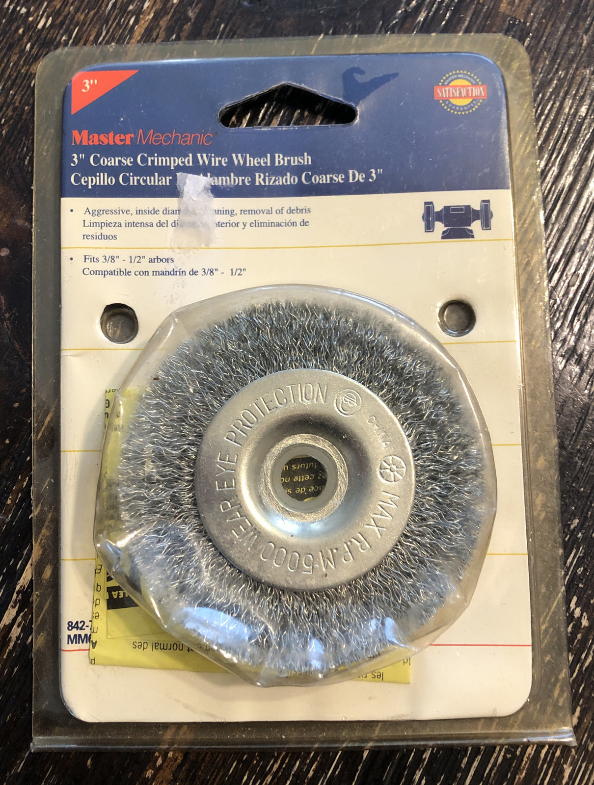 Master Mechanic 3″ COARSE Crimped Wire Wheel Brush #842754
