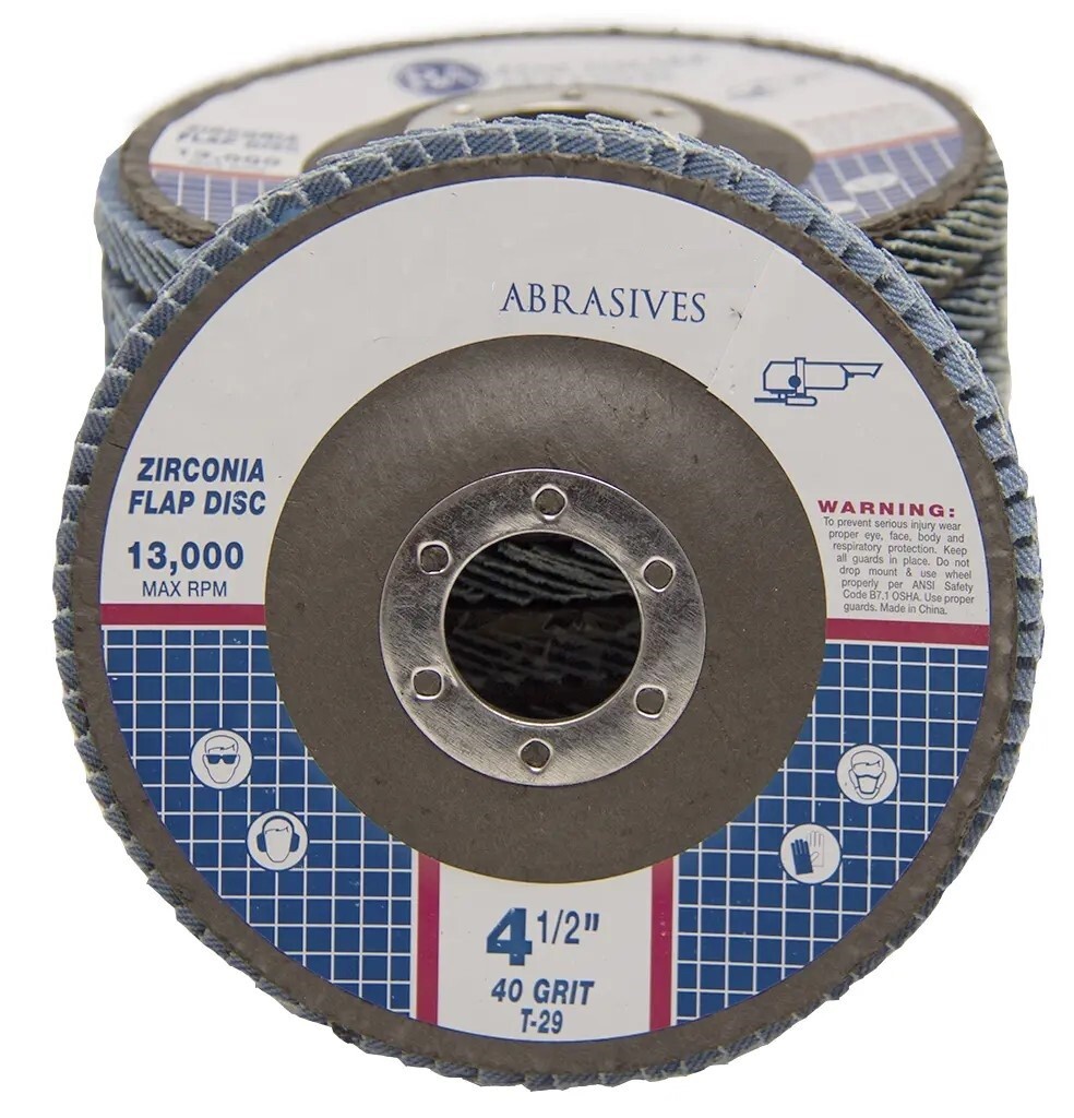 10 Pack 4.5” x 7/8″ Jumbo 40 Grit Zirconia Flap Disc Grinding Wheels Conical T29