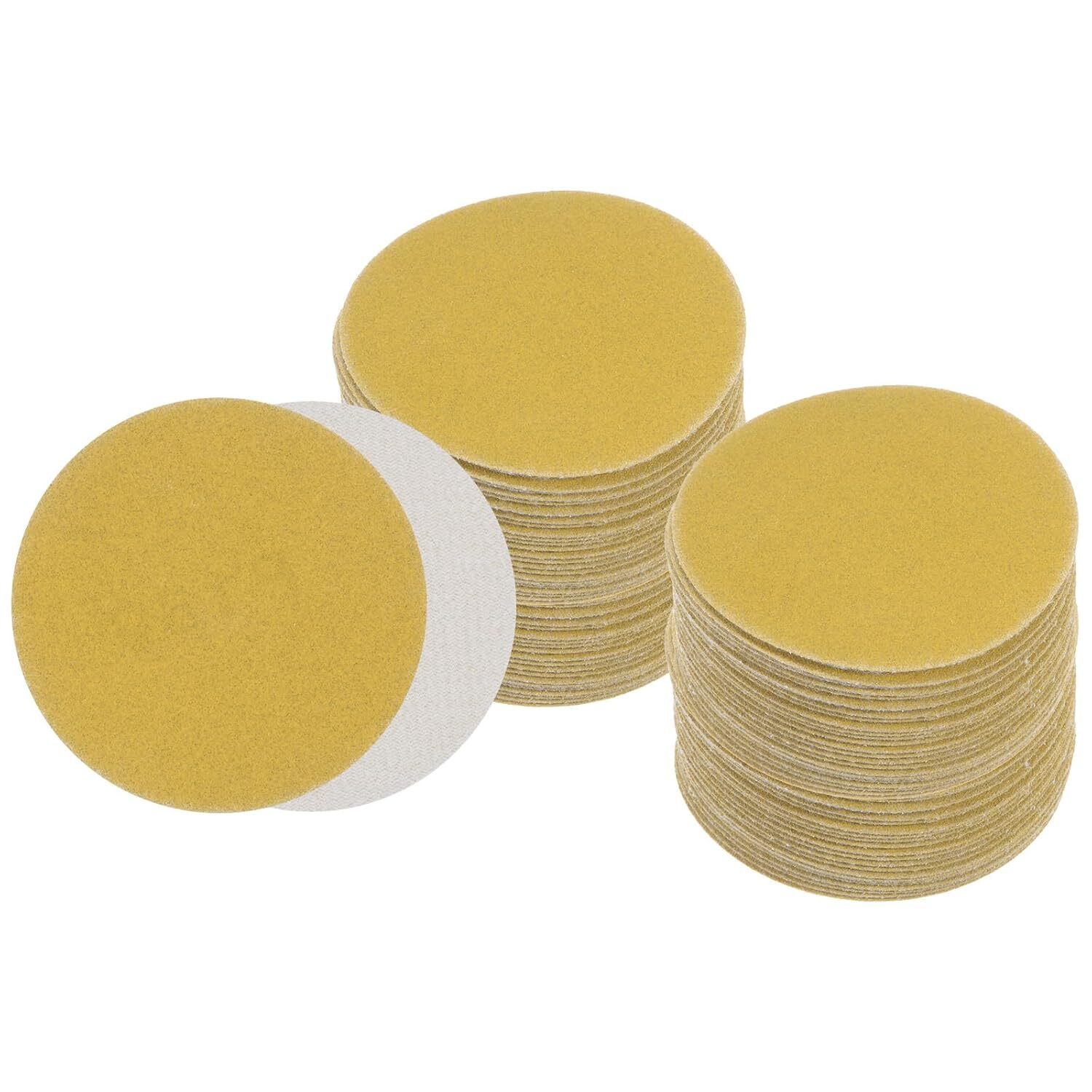 50pcs No Hole Sanding Discs 3 Inch 180 Grit Round Hook Loop Sanding Pads Sheet