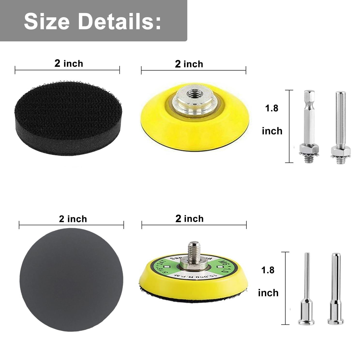 240 Pcs 2 Inch Sanding Discs Assorted Grit Silicon Carbide Hook Loop Sandpaper