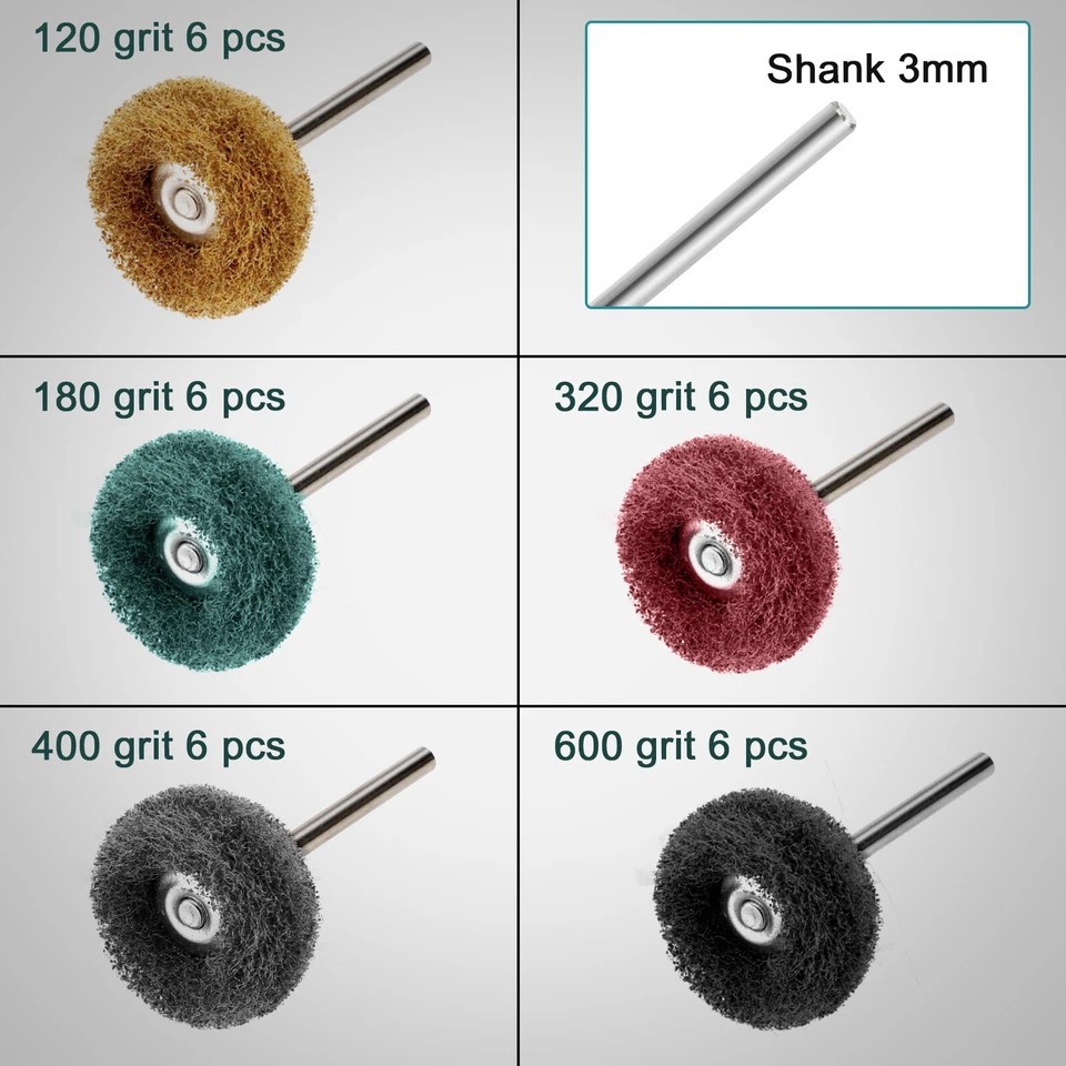 75PCS Polishing Kit Abrasive Buffing Wheel Wire Brush 1/8″ Shank for Rotary Tool