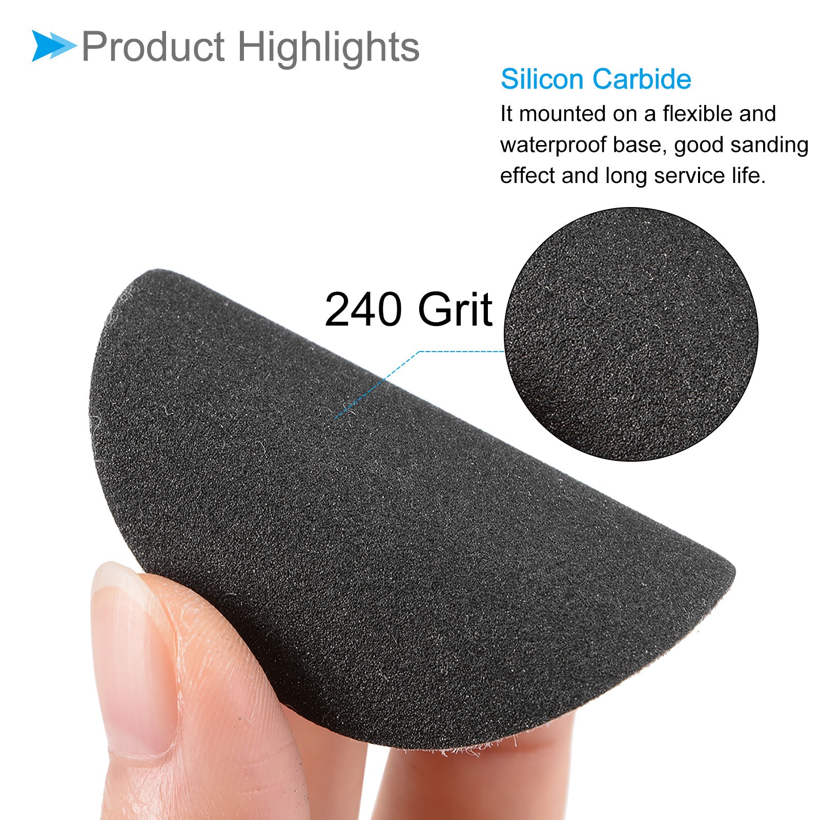 Sanding Discs, 2 Inch 50mm Sandpapers 240 Grit Silicon Carbide, 100 Pieces