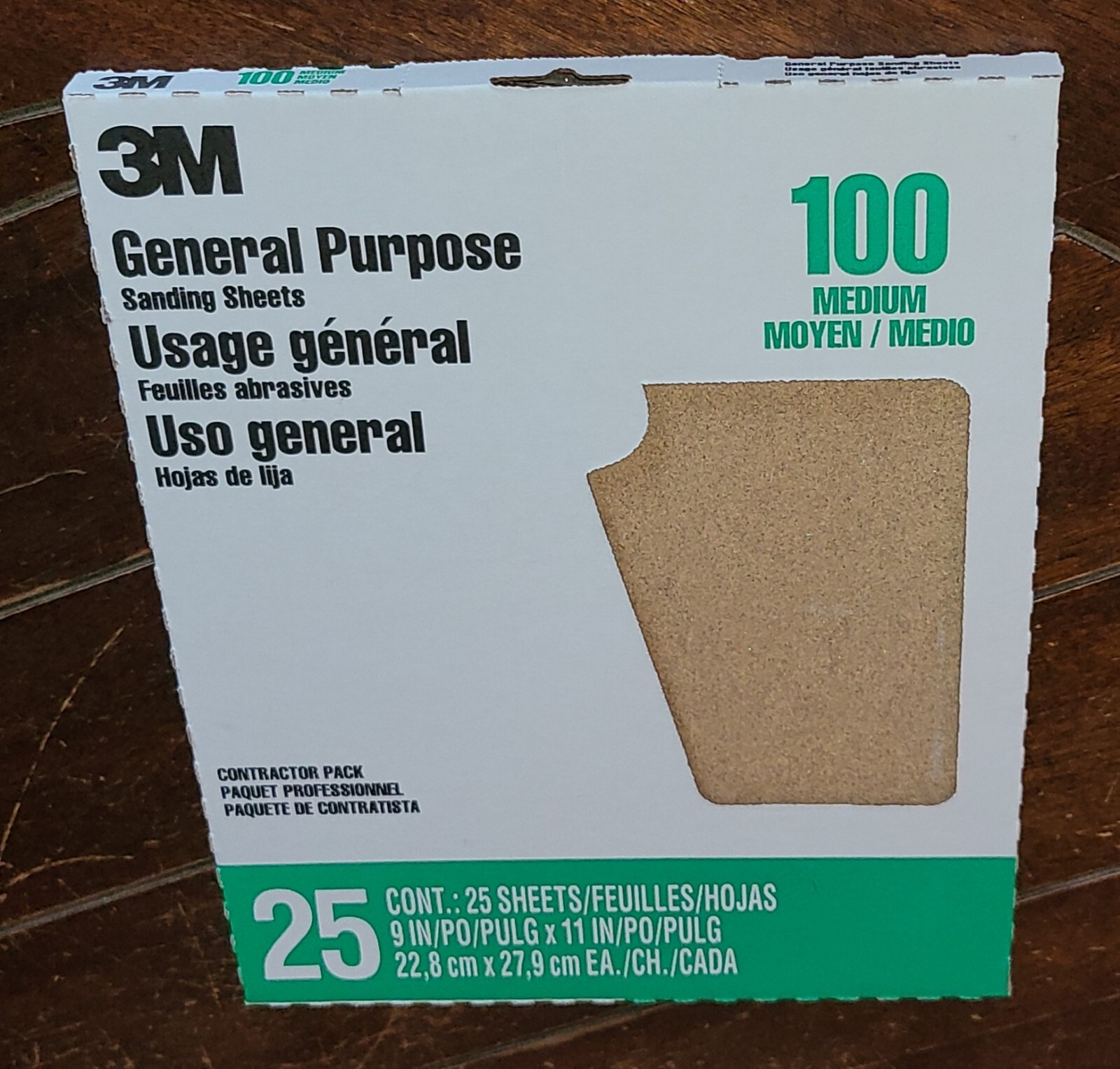 3M General Purpose 25ct Sanding Sheets *100 Medium* 9″ x 11″ #11604NA-25
