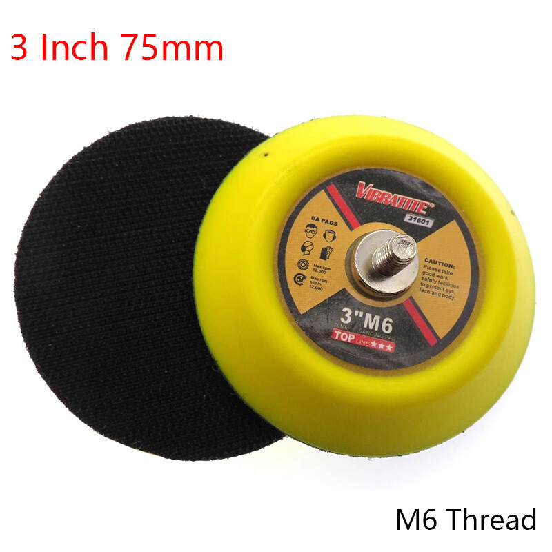 3 Inch 75mm DA Sanding Pad M6 Thread Hook and Loop Backing Sander for Vibratite