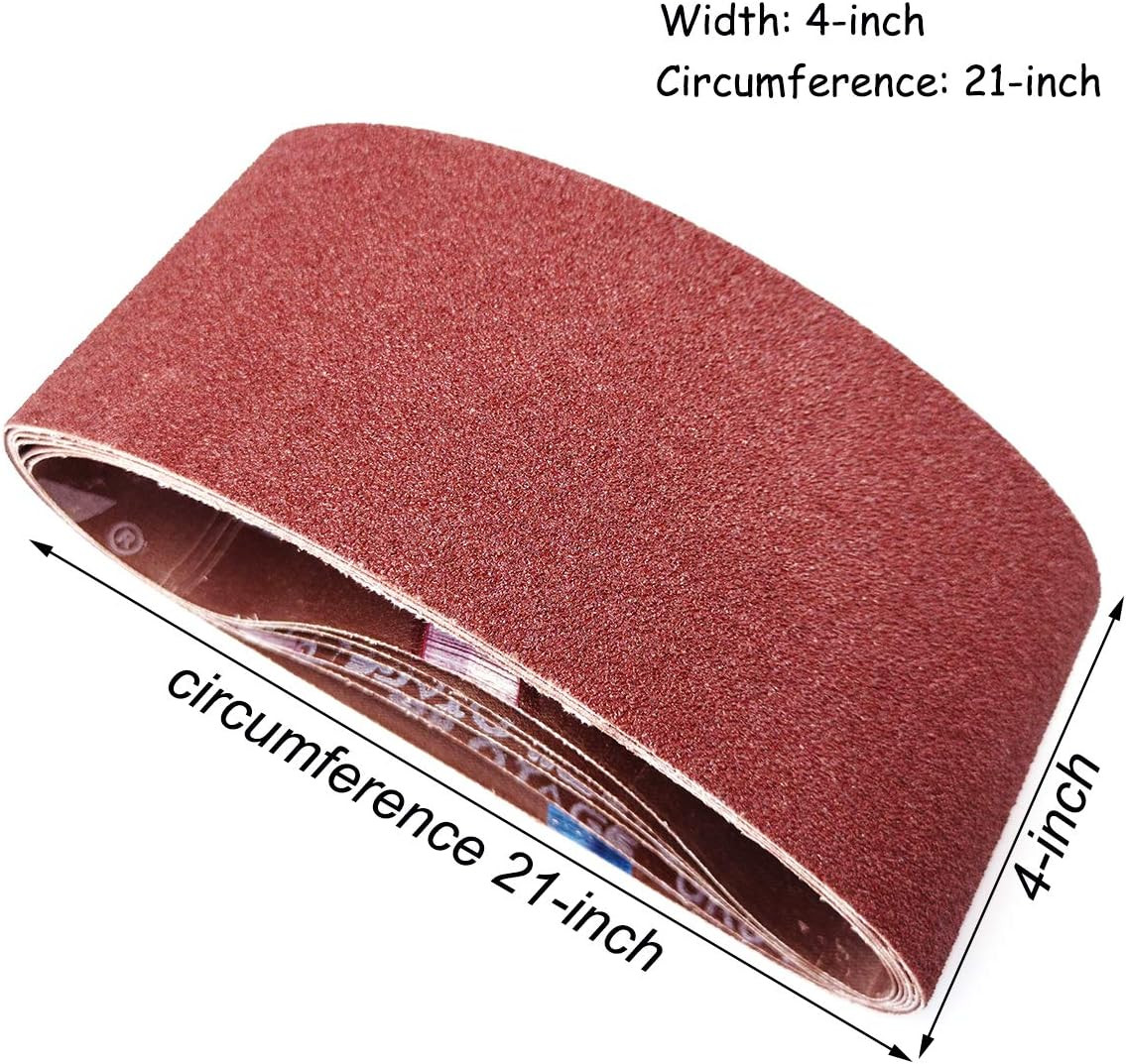 4 X 21 Inch Aluminum Oxide Sanding Belts, 2 Each of 40/80/120/150/240/400 Assort