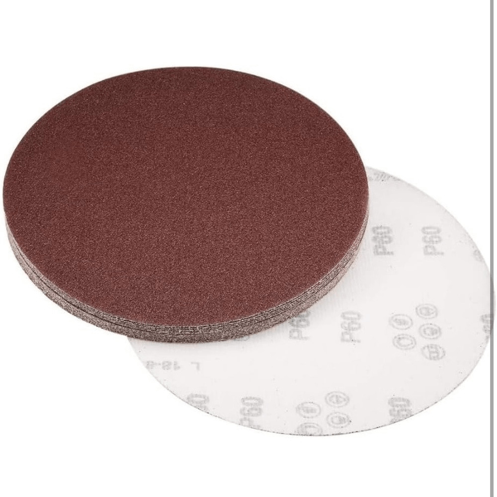 (15) – 8” Flocking Sandpaper Sanding Discs Aluminum Oxide 60 Grit Grits BLACK