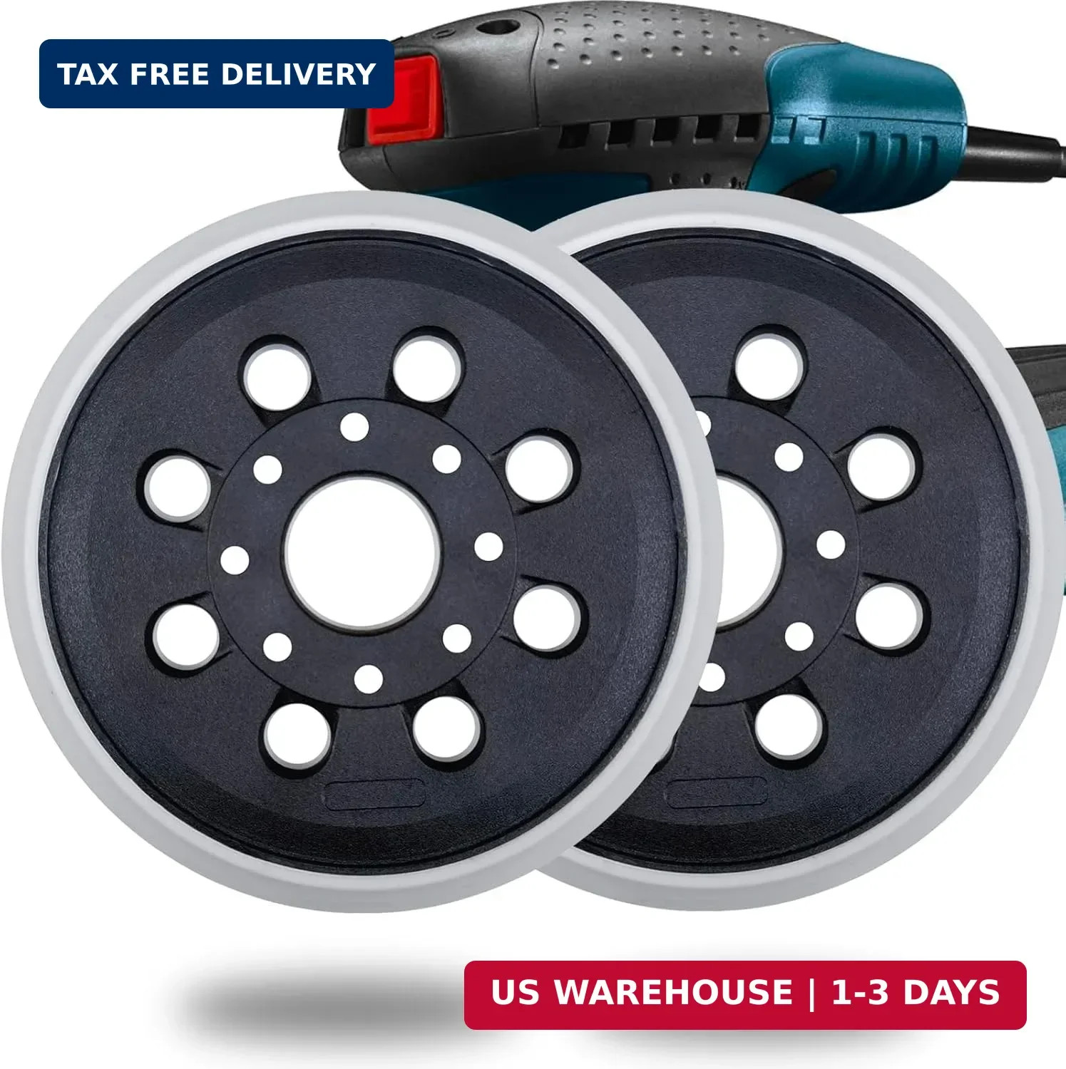 2 Pack 5 Inch 8 Hole Hook & Loop Replacement Sander Pad for 5″ Bosch ROS20VS, RO