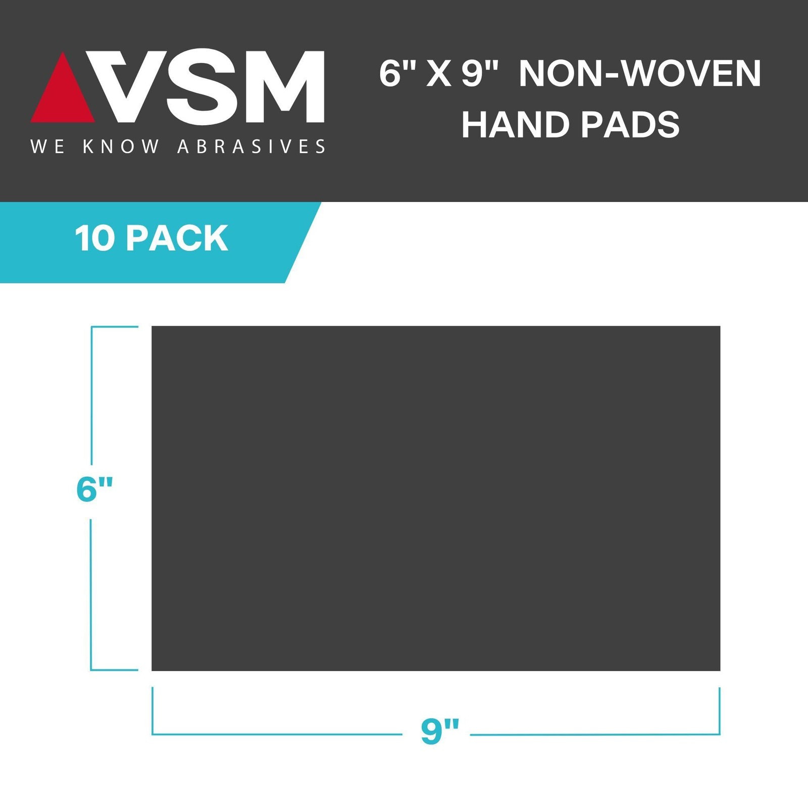 10-Pack: 6″ x 9″, Gray – Ultra Fine, Non-Woven Hand Pad, Silicon Carbide Grai…