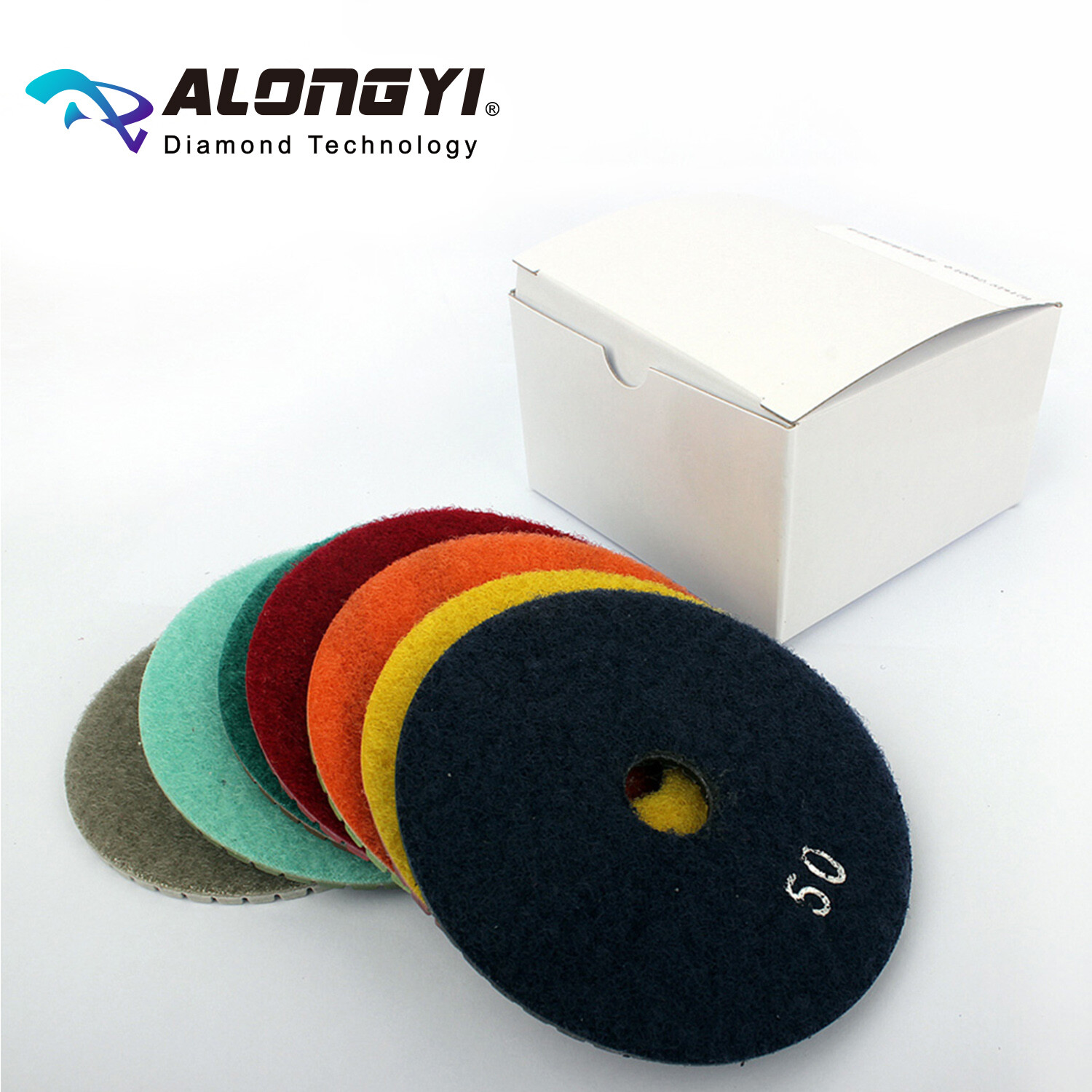 4″ 7Pcs Diamond Polishing Pad Wet Use 100mm Flexible Resin Bond Abrasive Wheel