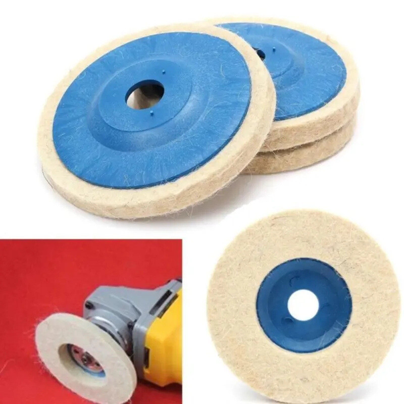 10Pcs 4″ Wool Polishing Discs Finishing Wheel Buffing Pads for 100 Angle Grinder