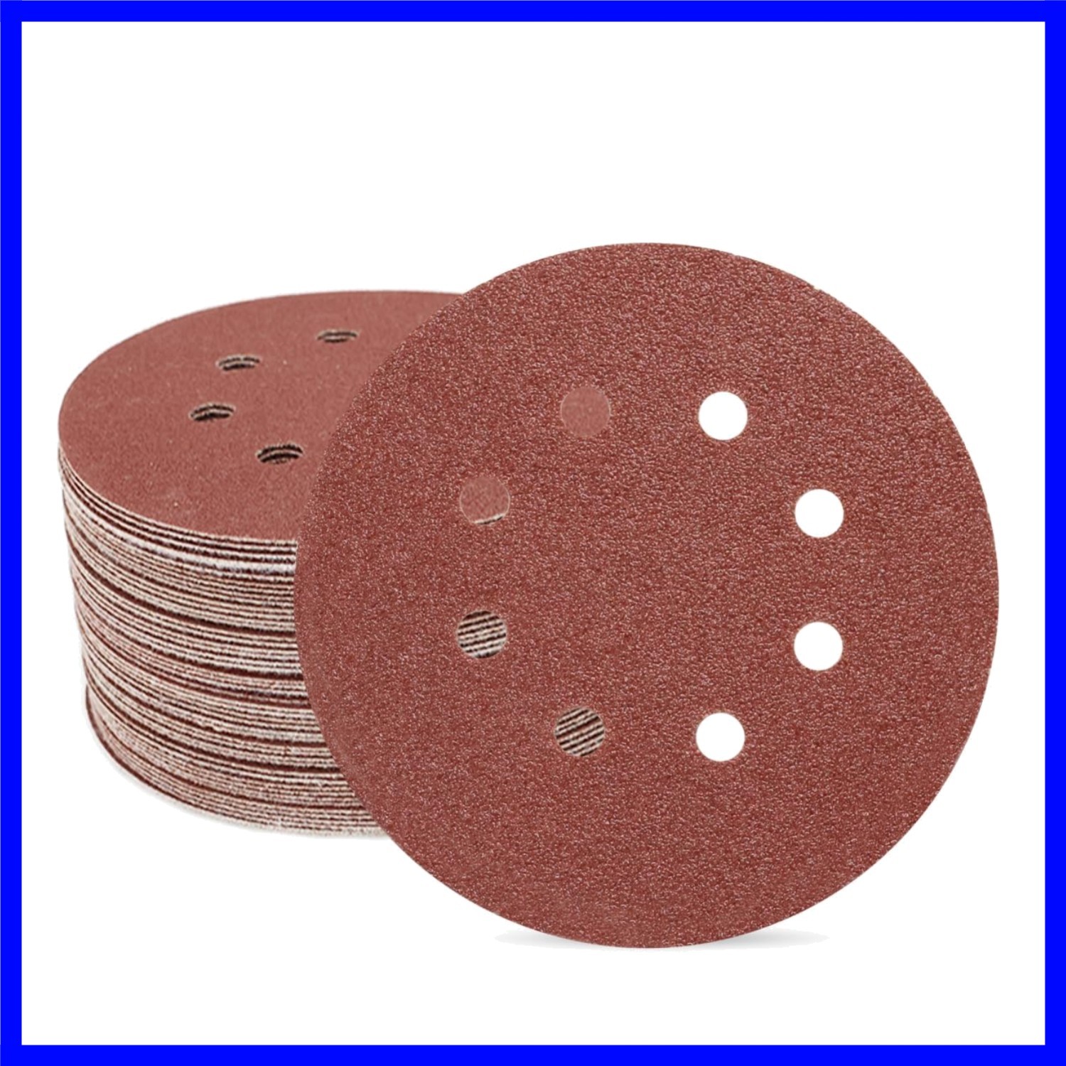 50 Count 5 Inch 60 Grit Hook and Loop Sanding Discs – Clog-Resistant & Durable