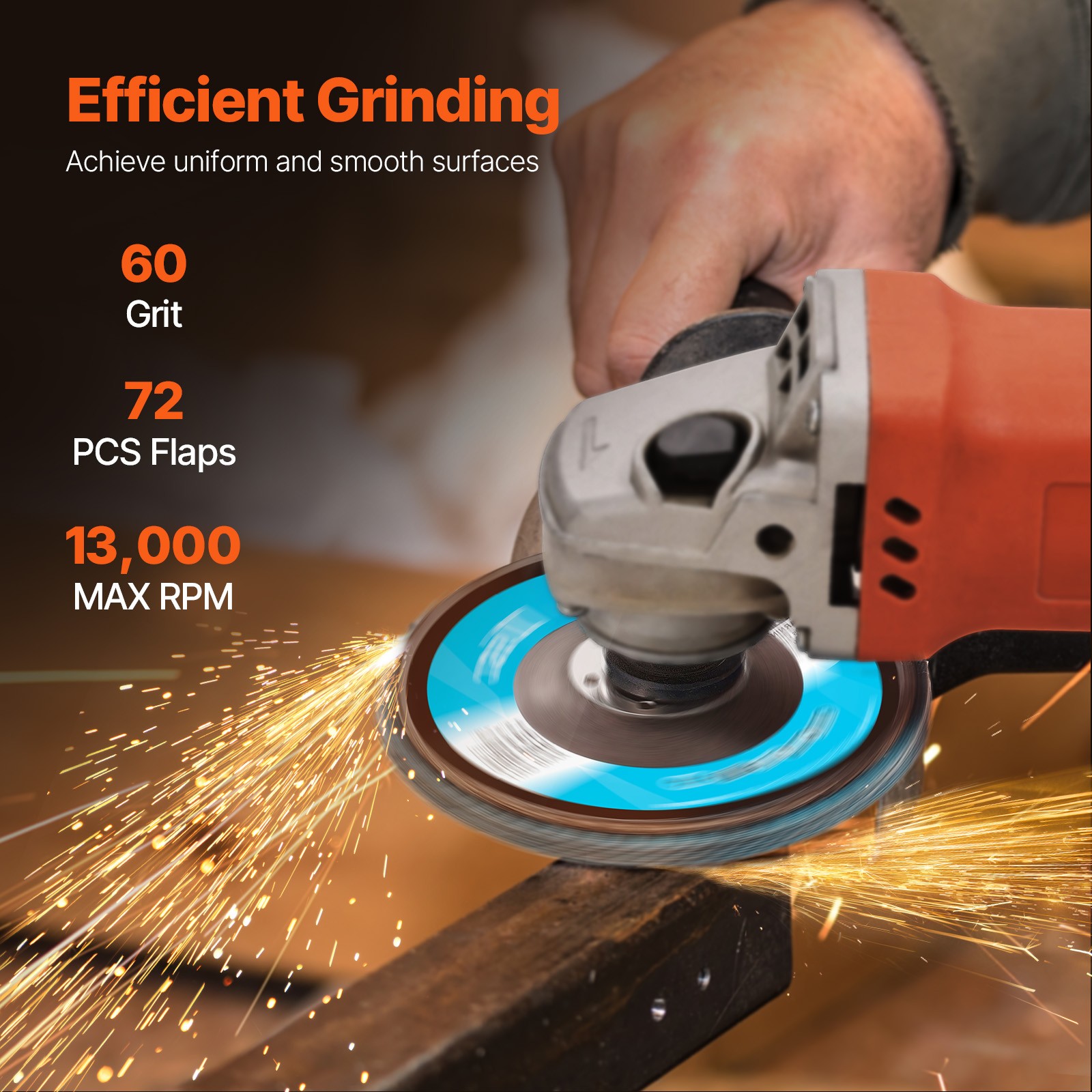 Flap Discs 4-1/2″ x 7/8″ Sanding Disc for Angle Grinder 60 Grit 10 Packs