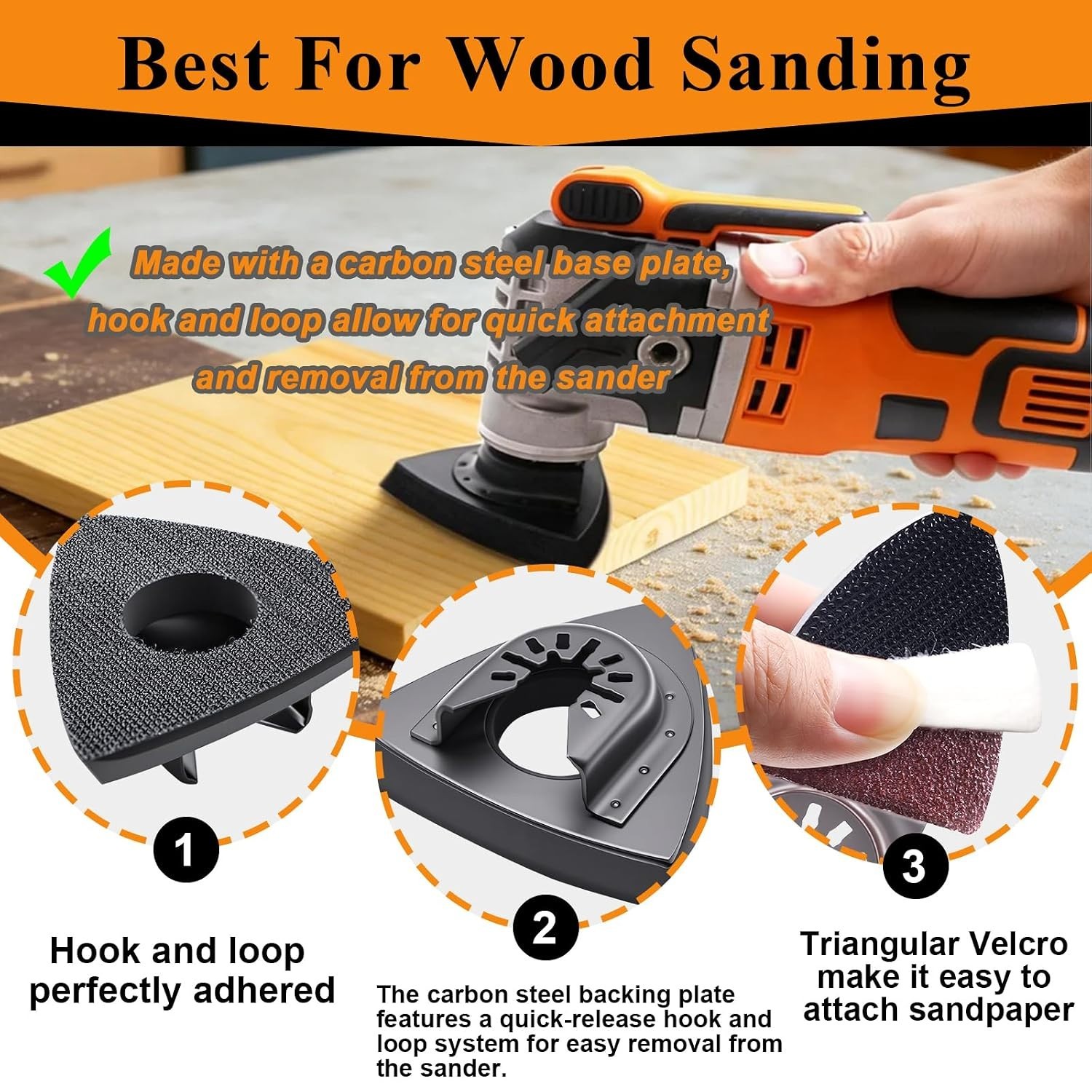 Versatile 114PC Sandpaper Set with Triangle & Finger Pads for Multiple Tools