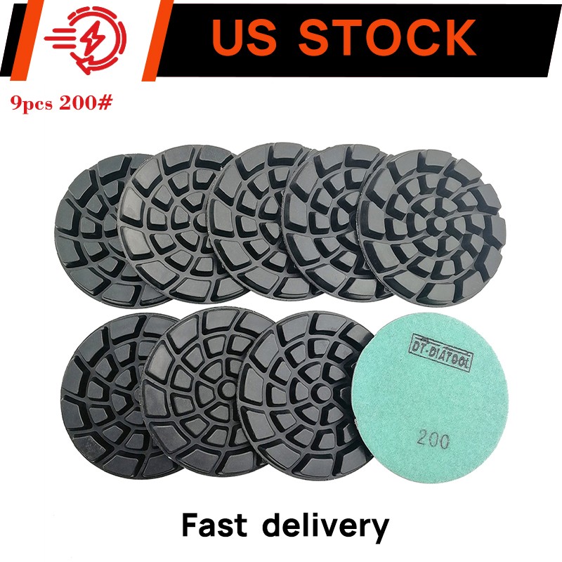18pcs/set Diamond Floor Polishing Pads 4″ Sanding Disc Renew Polisher Pads 200#