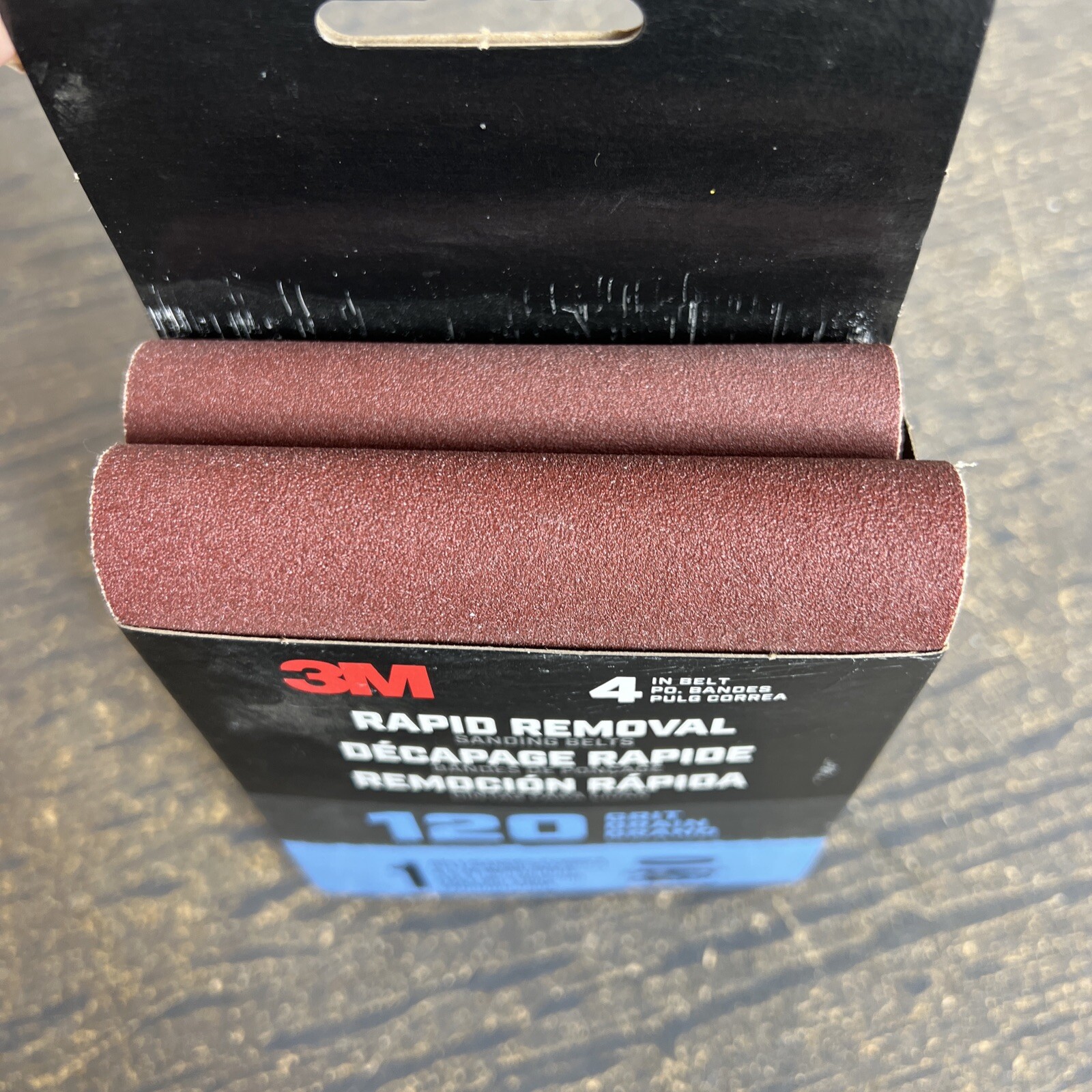 3M BELT 4X24 1PK 120 Rapid Removal Sanding Belt, 120 Grit