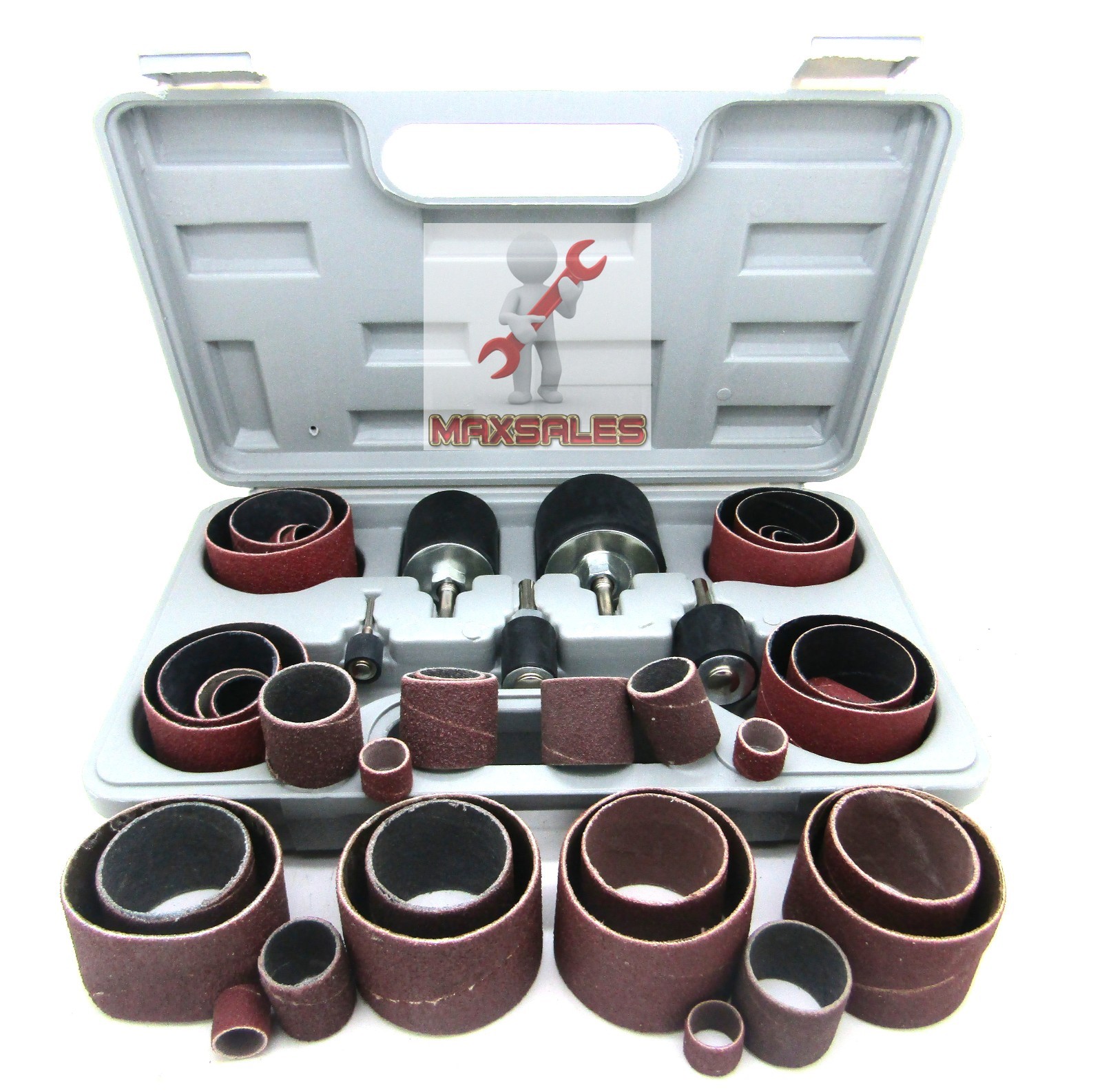 NEW 45pc Sanding Round Drum Set For WoodWorking Drill Press Sander Sleeves Tool