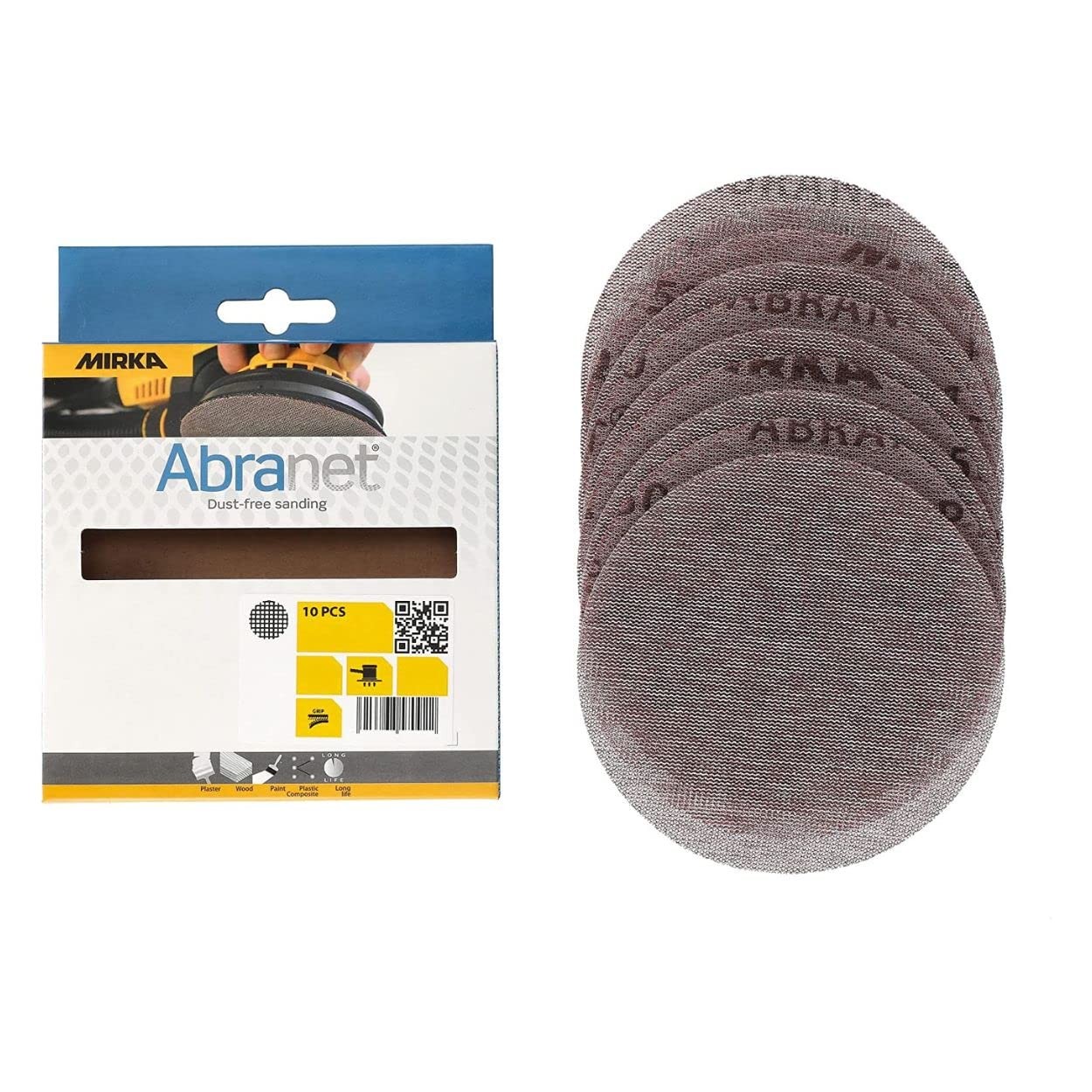 Mirka Abranet Net Disc Sandpaper 5 Inch Assortment Grit 80-600 10 pcs