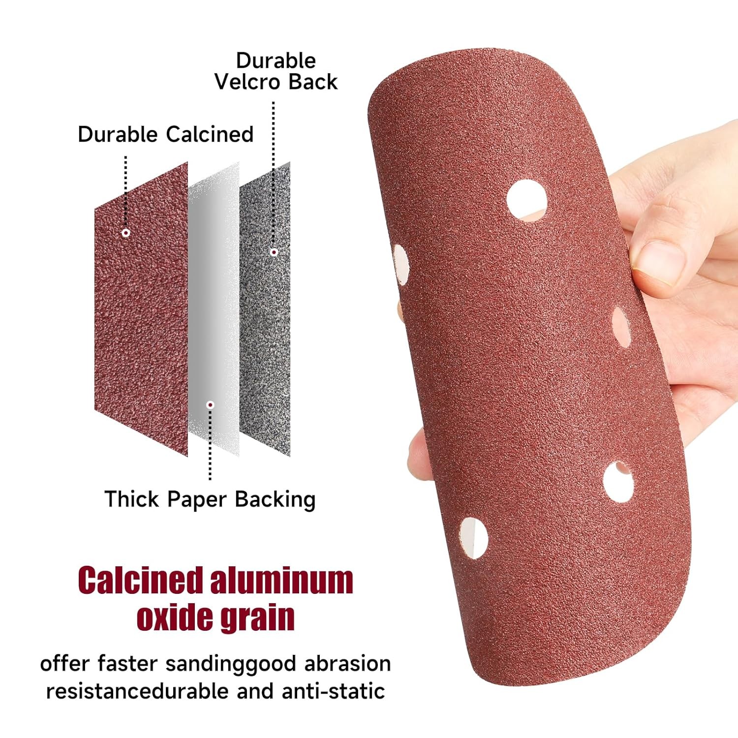 100 PCS 6 Inch Sanding Discs, 6 Hole Hook and Loop Sandpaper 60 80 120 240 400 G