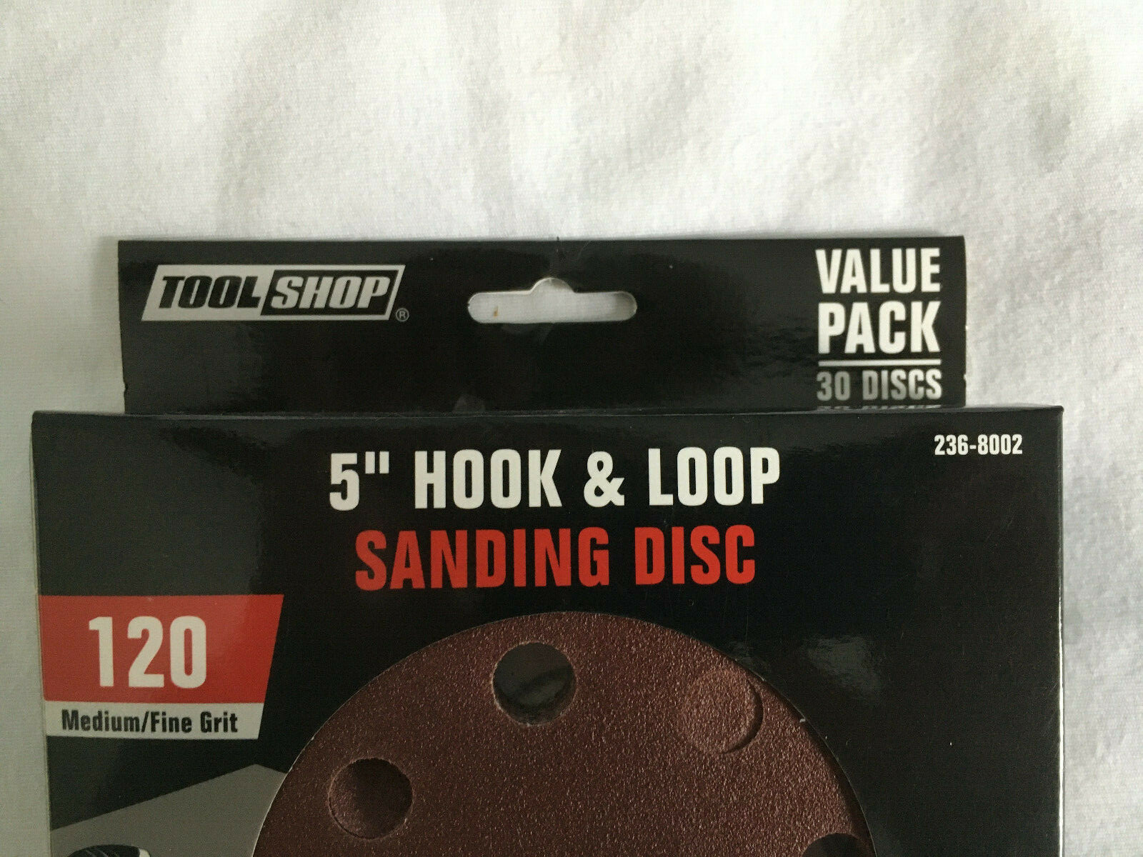 NEW 30-pk 5″ Hook & Loop Sanding Discs 120 Grit Medium/Fine – 8 Hole Pattern