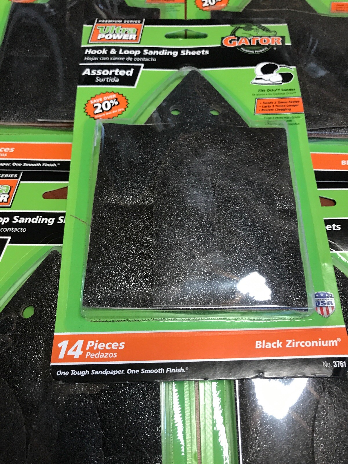 New LOT Of 5 Gator Hook And Loop Sandpaper Multi Grade Grit Sanding Sheet 3761