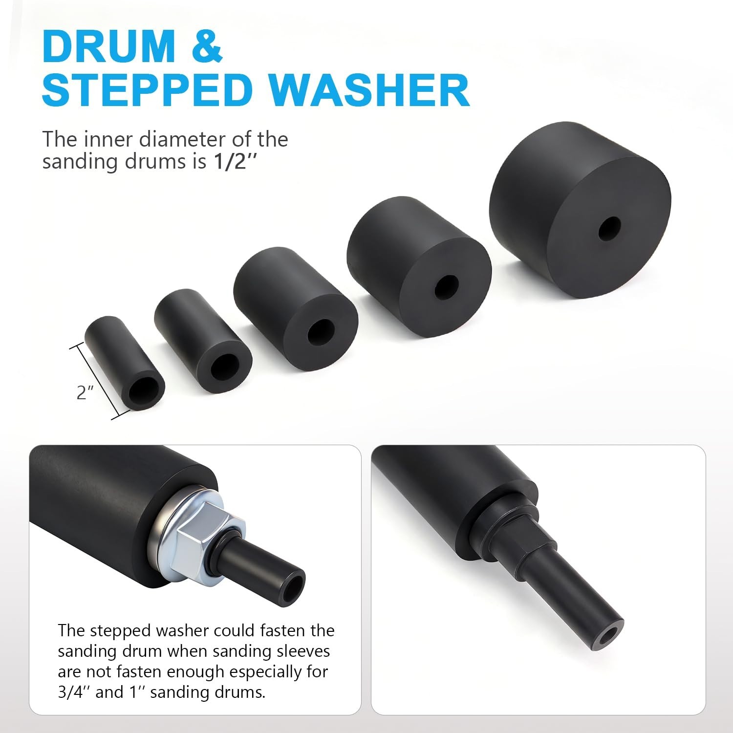 Drill Press Sanding Kit with Support Bracket and Stepped Washer Included