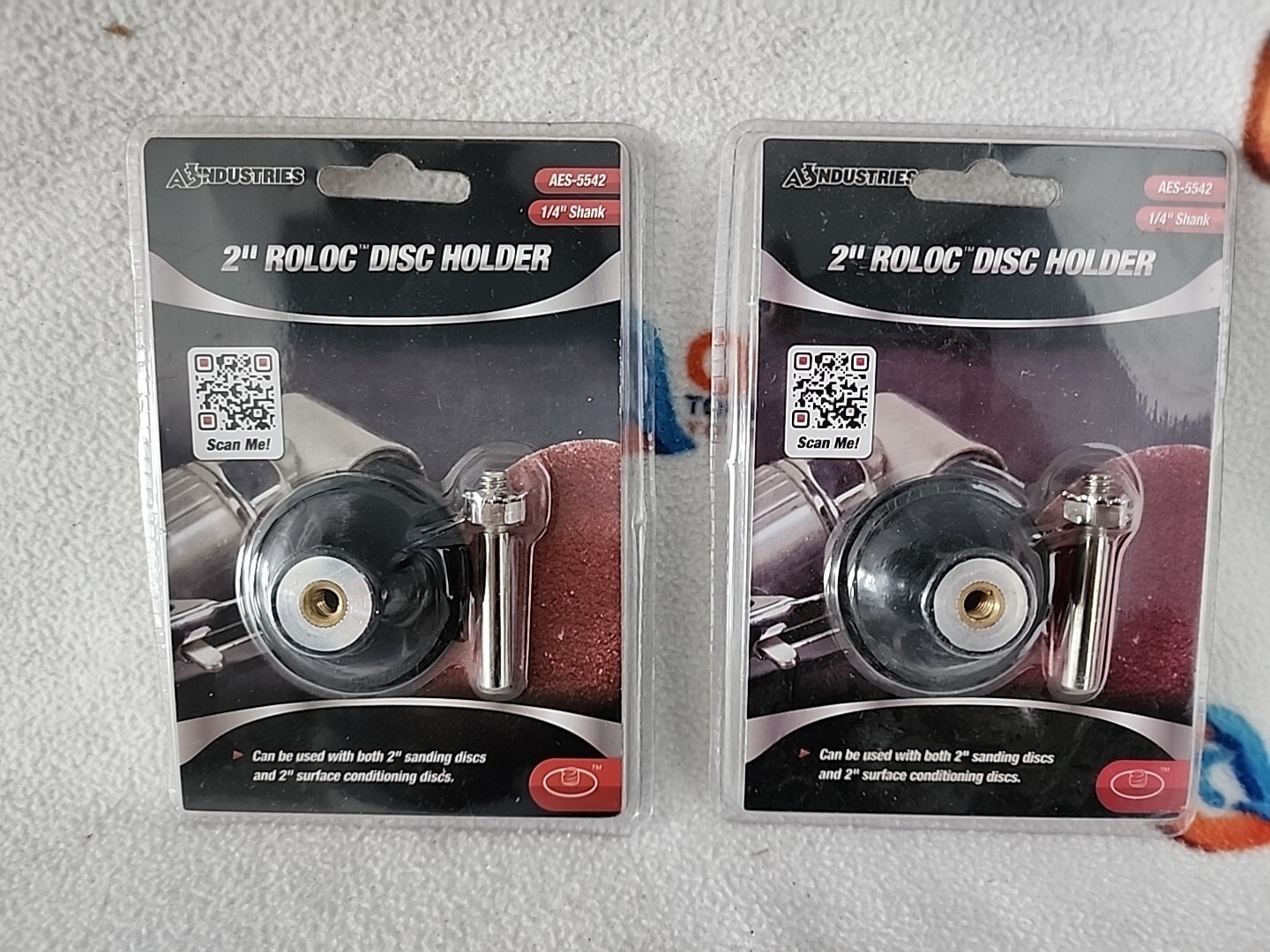 AES-5542 2″ Roloc Disc Holder Quick Change Adapter with 1/4″ Shank – 2 pack