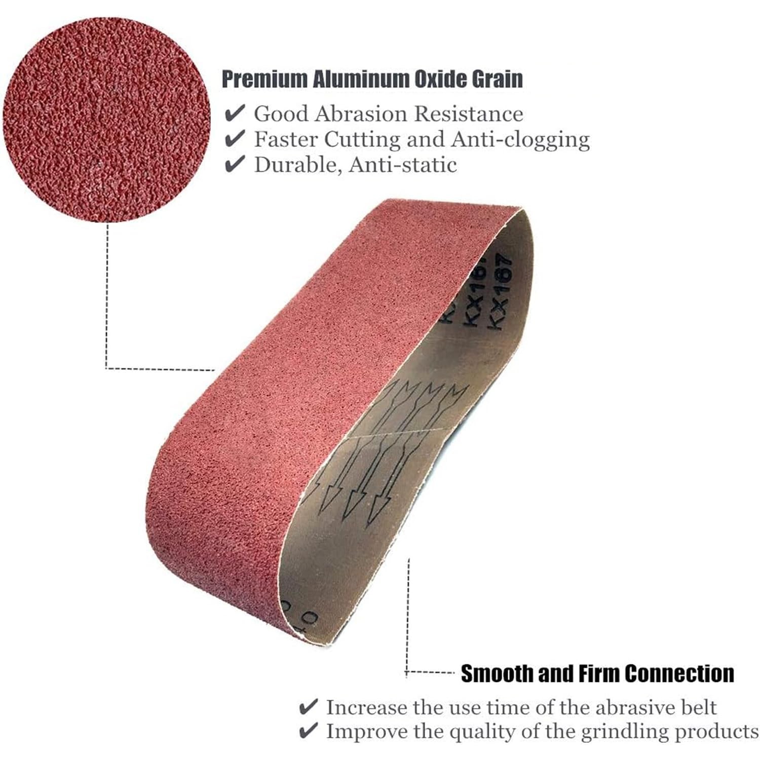 4 x 21 Sanding Belts 40 Grit Aluminum Oxide 12 Pack for Belt Sander