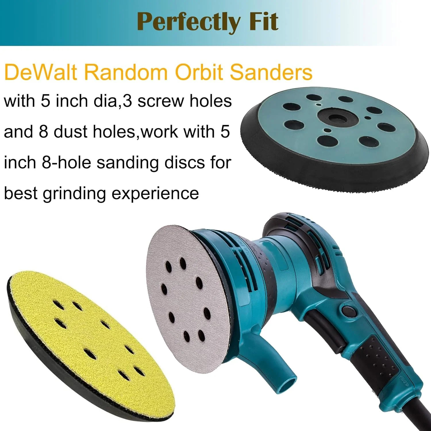 5 Inch Dia 8 Hole Sander Hook and Loop Replacement Sanding Pad For Makita BO5010