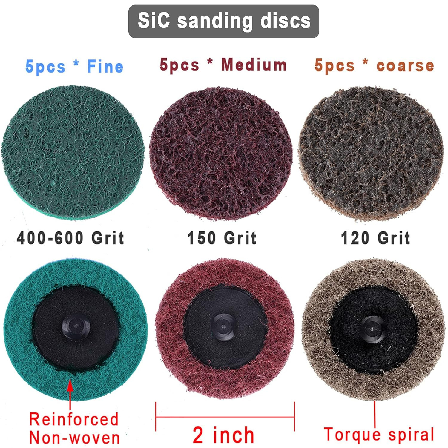 126 Pcs Sanding Discs Tray Holder Surface Conditioning Disc Polish Finish Burr R