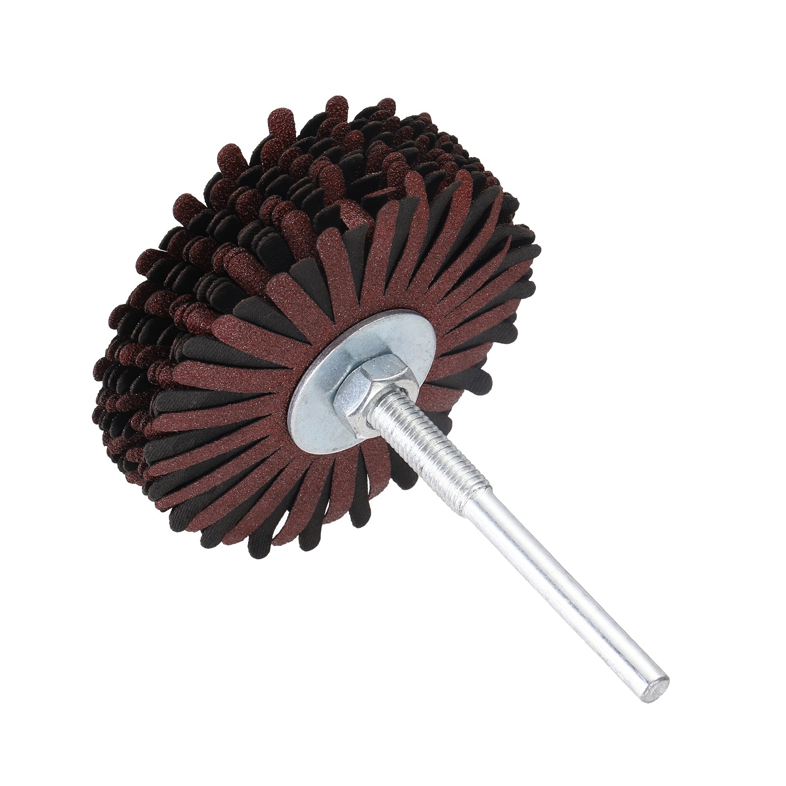 1 Pcs Abrasive Flap Wheel, 3.2″ Dia, 1/4″ Shank, 150 Grit Aluminum Oxide, Red