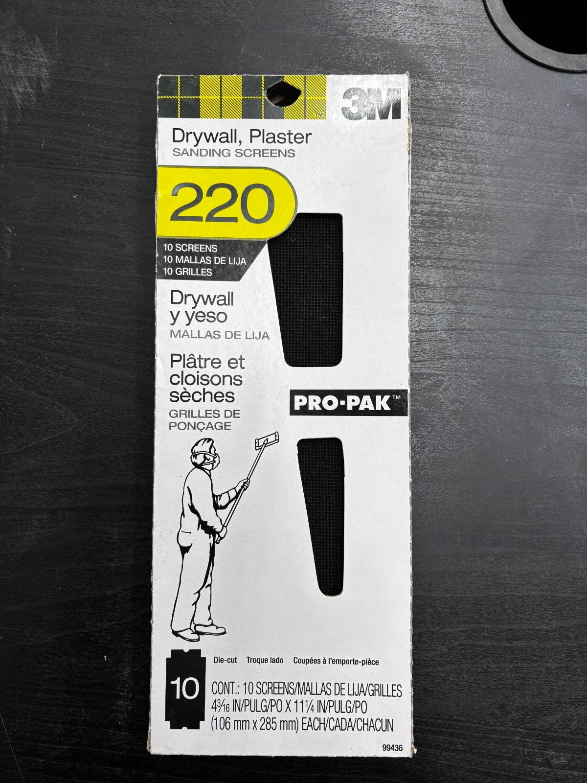 3M 220 Grit Drywall Sanding Screens Pro-Pak 10 Pack 4-3/16″ x 11-1/4″