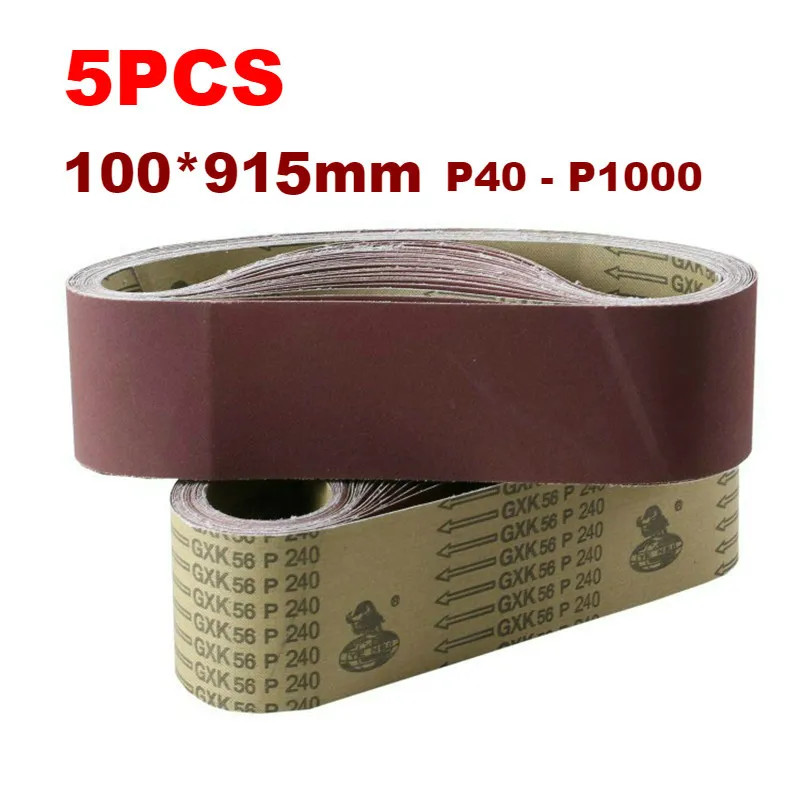 Sanding Belts 915x100mm Assorted 40-1000 Grit Grinding Aluminum Oxide Bands Set